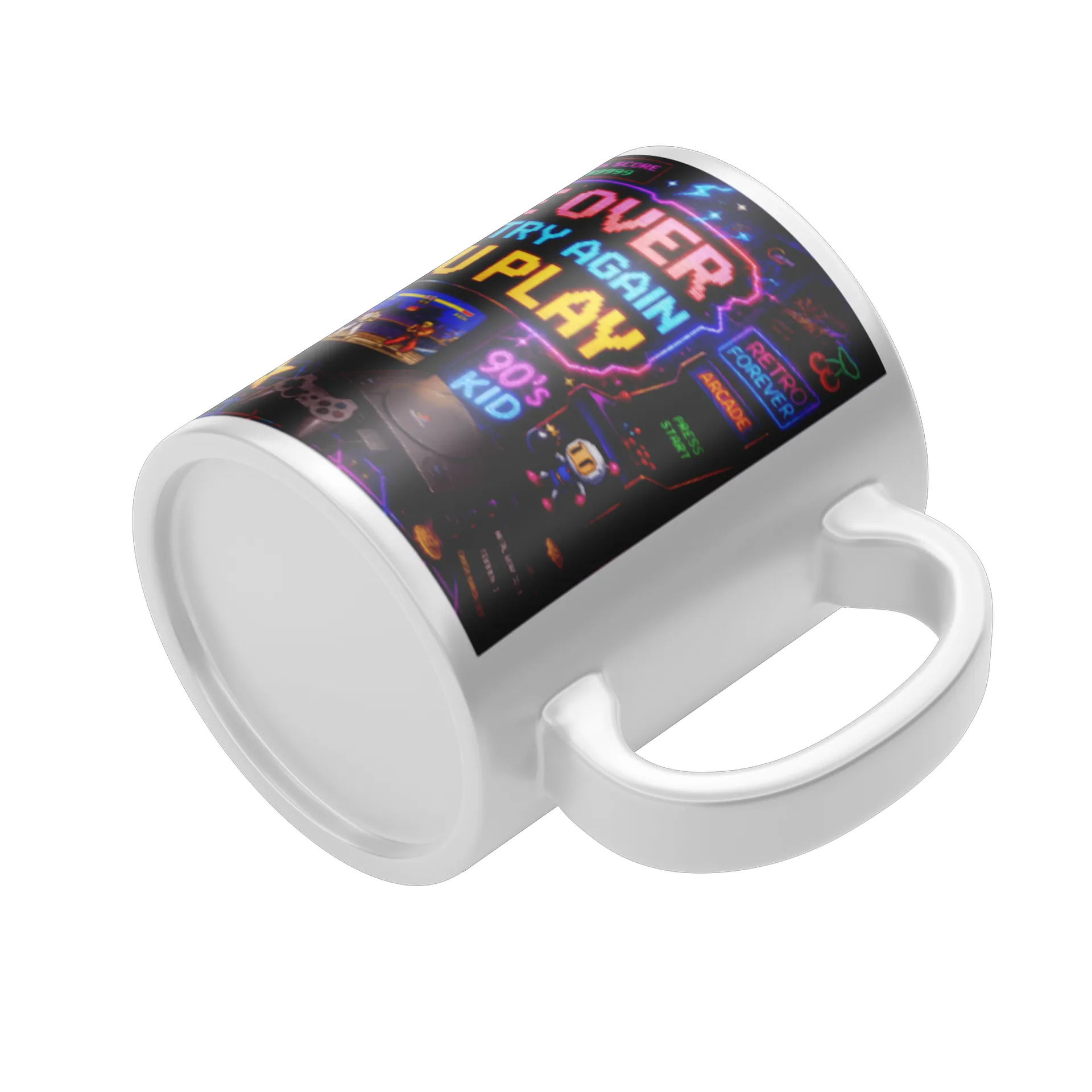Caneca Porcelana Estampa Retro Videogame 325ml - Imagem 4