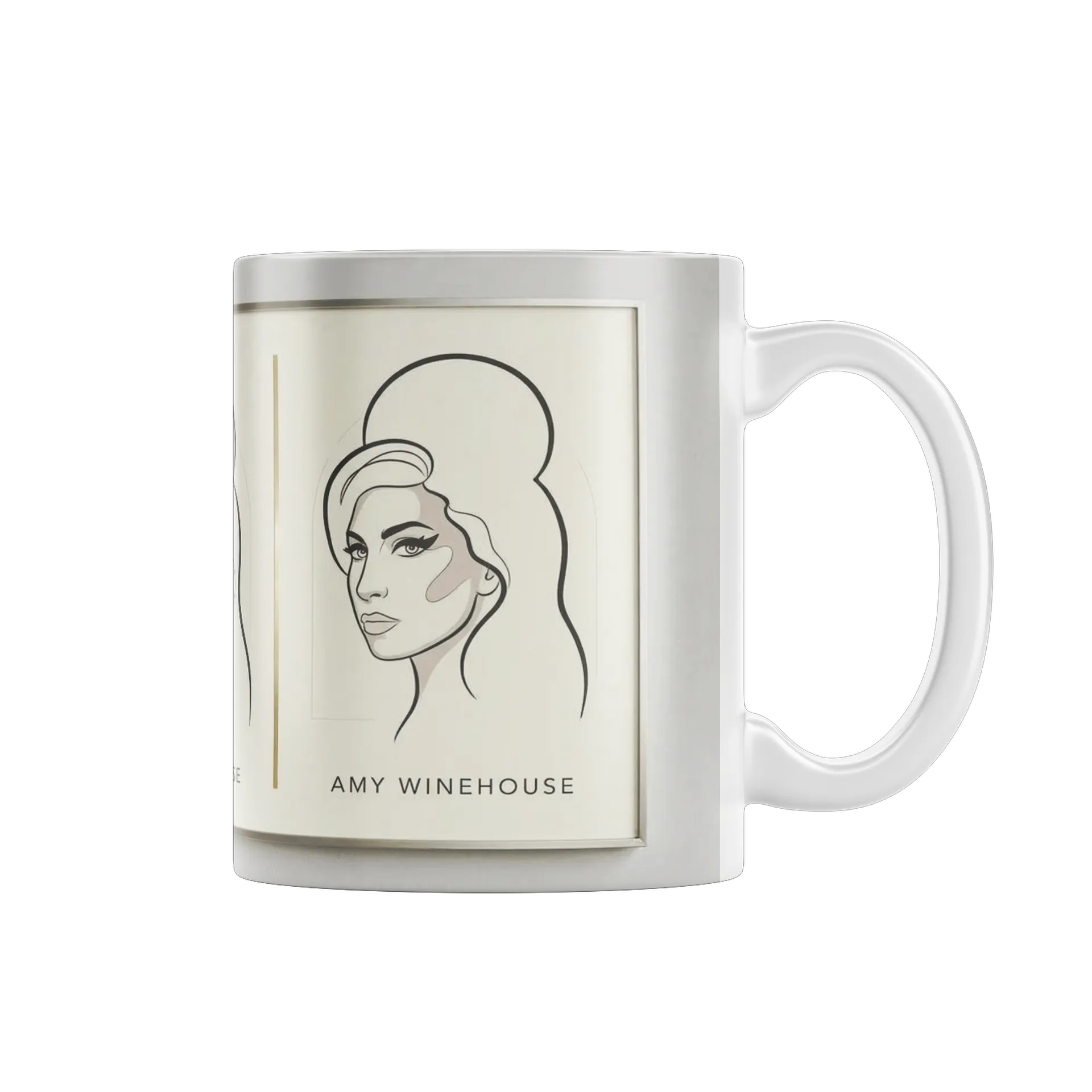 Caneca Amy Winehouse Retrato Minimalist Art 325ml de Caneca Store — imagem 2 de 4