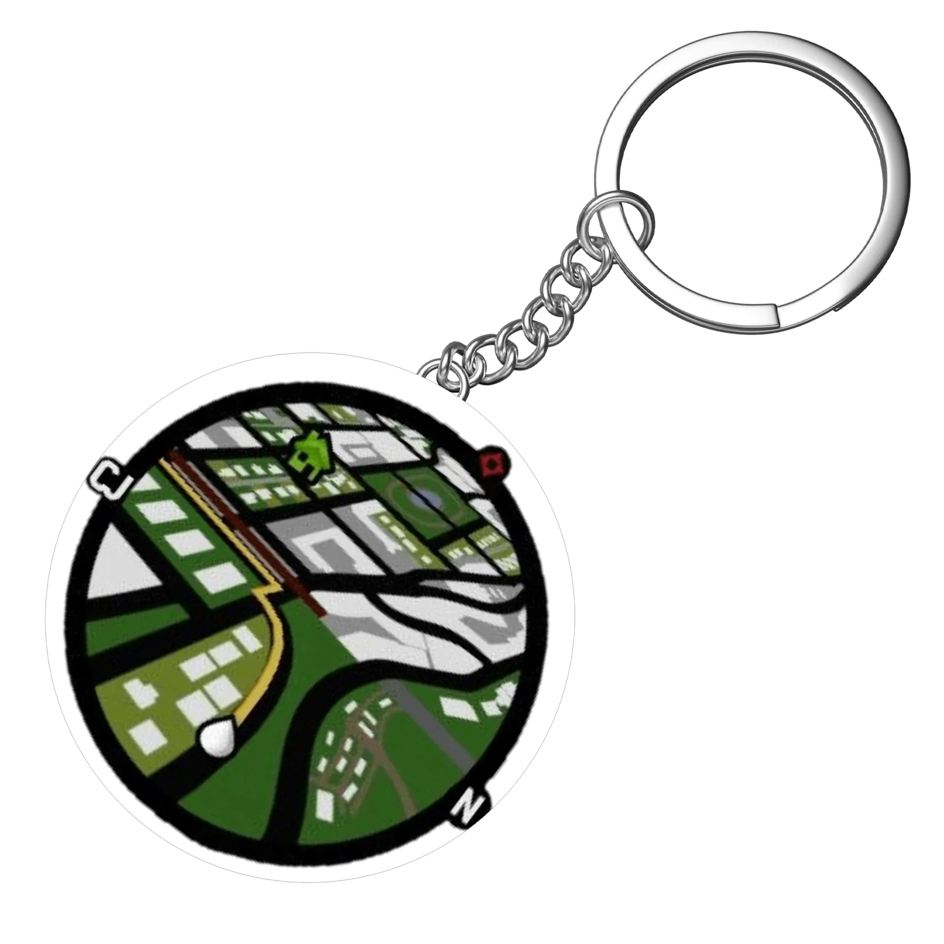 Chaveiro MDF Mapa Estilo Jogo 5x5cm - Imagem 4