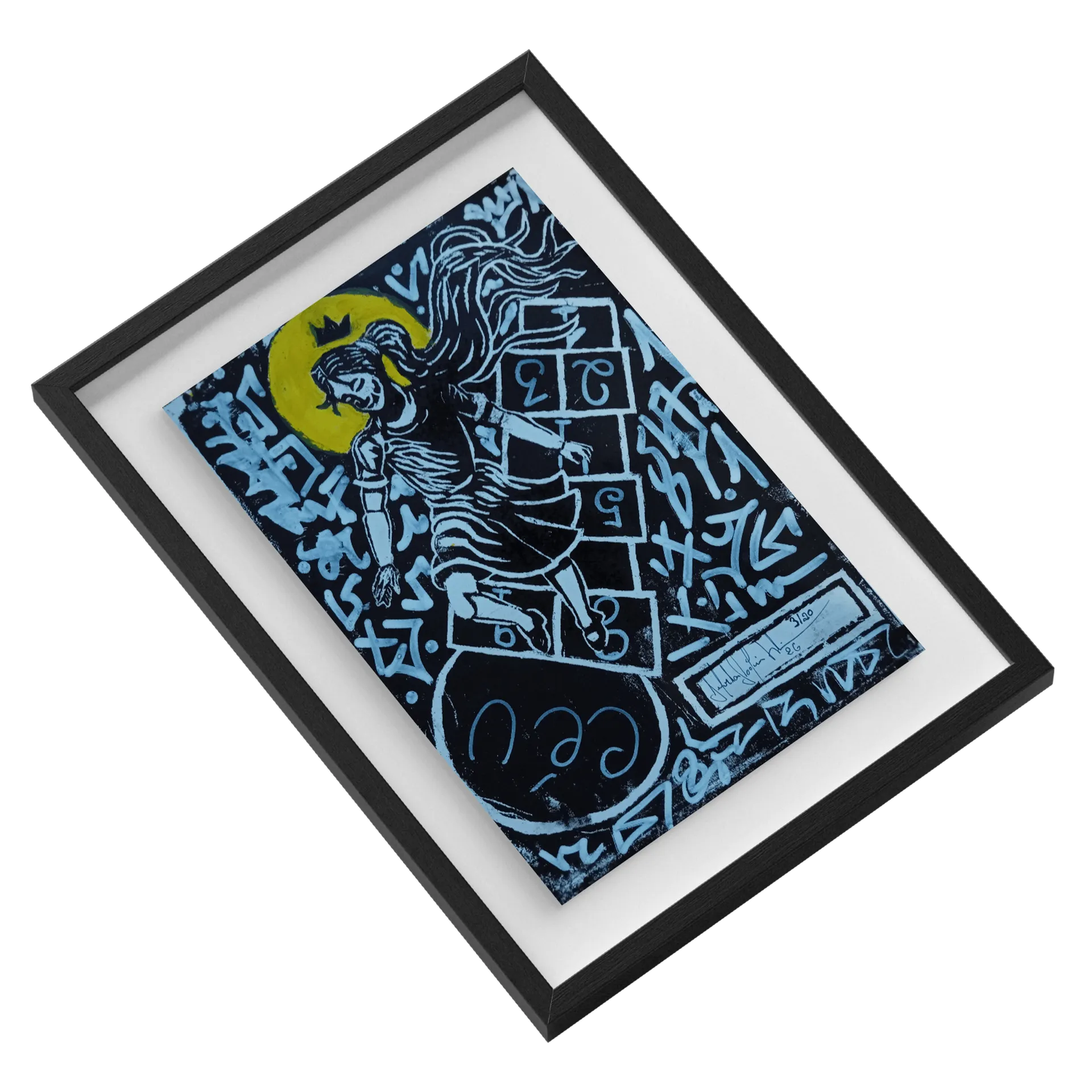 Quadro A3 A Pequena Rainha da Amarelinha Com Vidro - Imagem 2