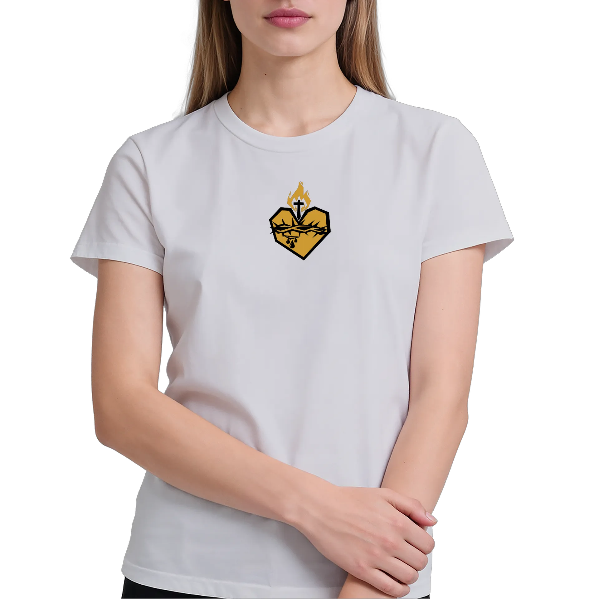 Camiseta - Sagrado Coração de Jesus - Dourado - Imagem 4