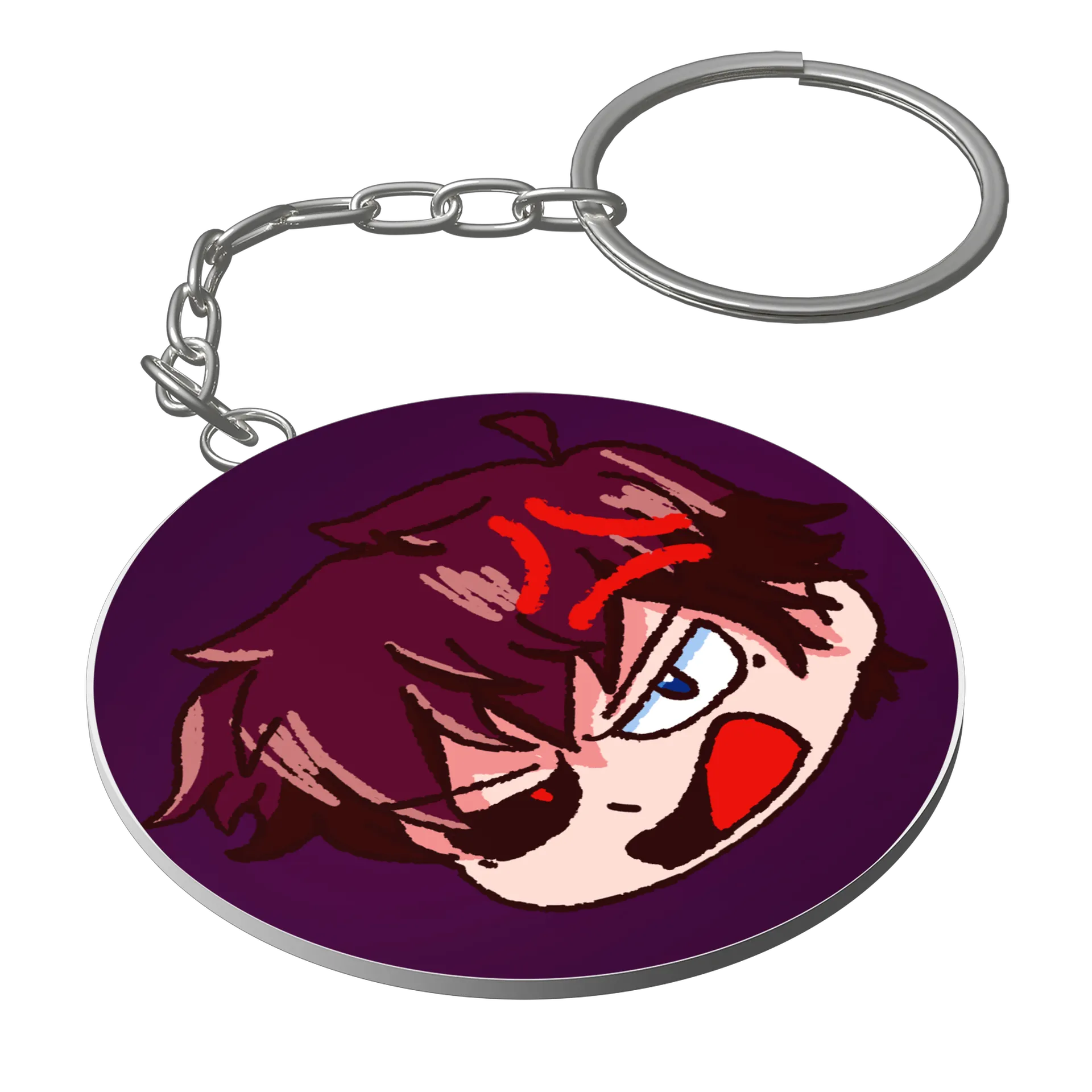 Chaveiro MDF Emote WX Raivoso C/ Fundo Roxo - Imagem 1