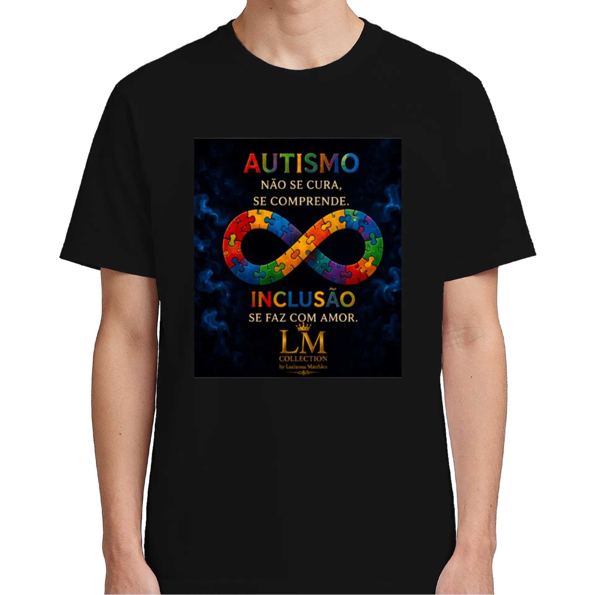 Camiseta Inclusão Autismo Estampa Colorida 100% Algodão - Imagem 5