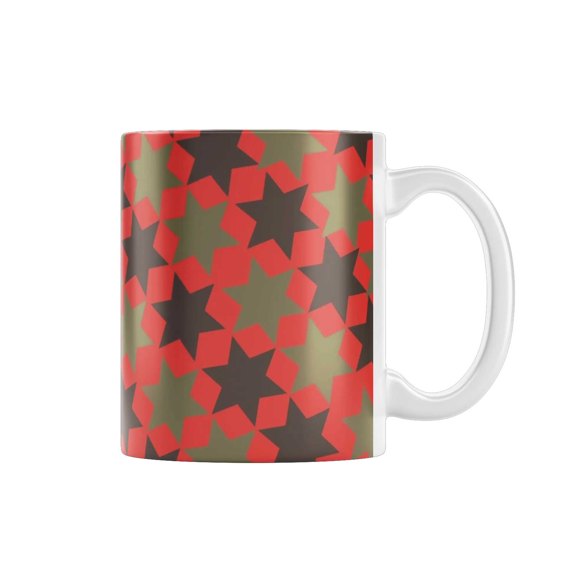 Caneca Porcelana Estampa Estrelas Vermelhas 325ml - Imagem 1