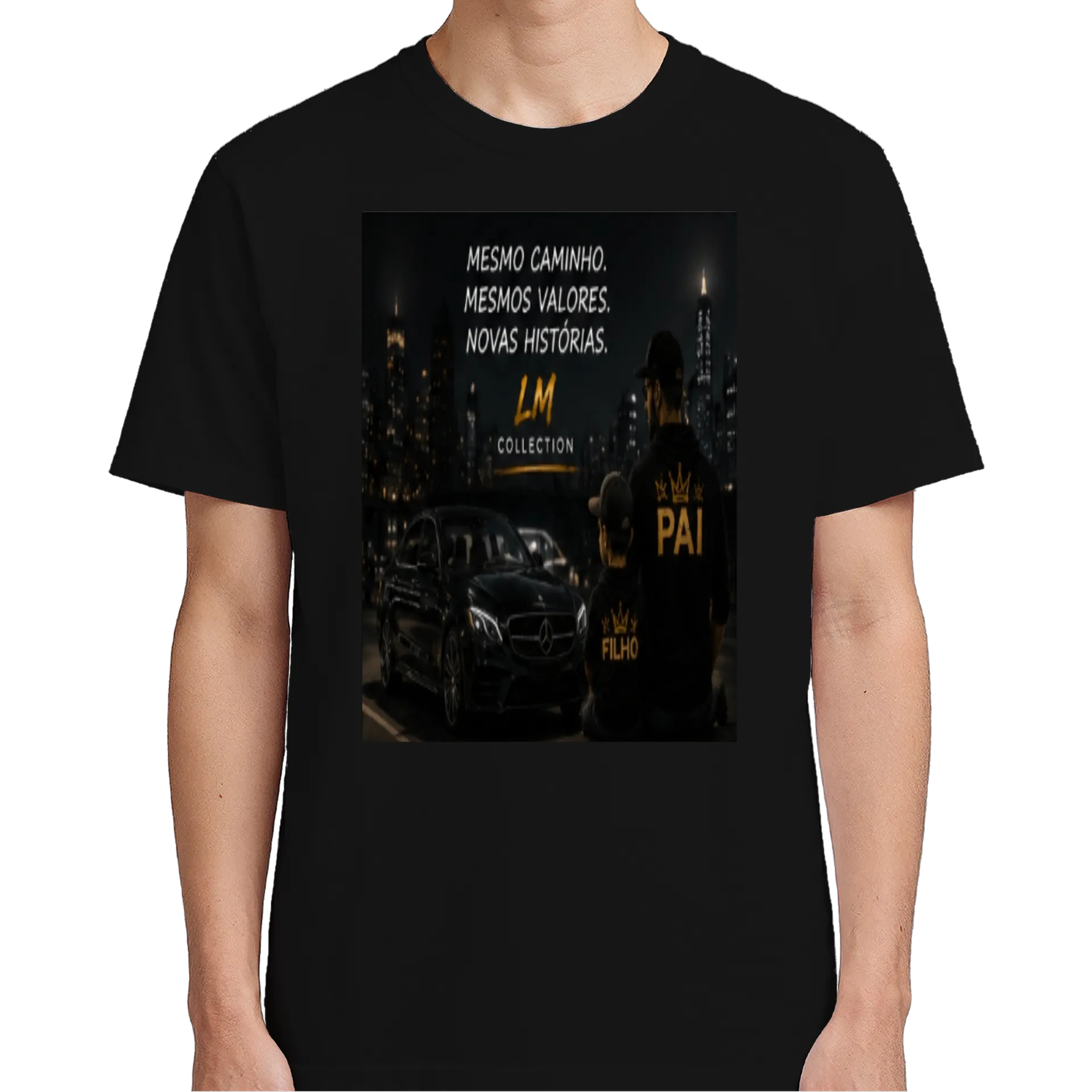 Camiseta Pai e Filho Estampa Tipográfica 100% Algodão - Imagem 5