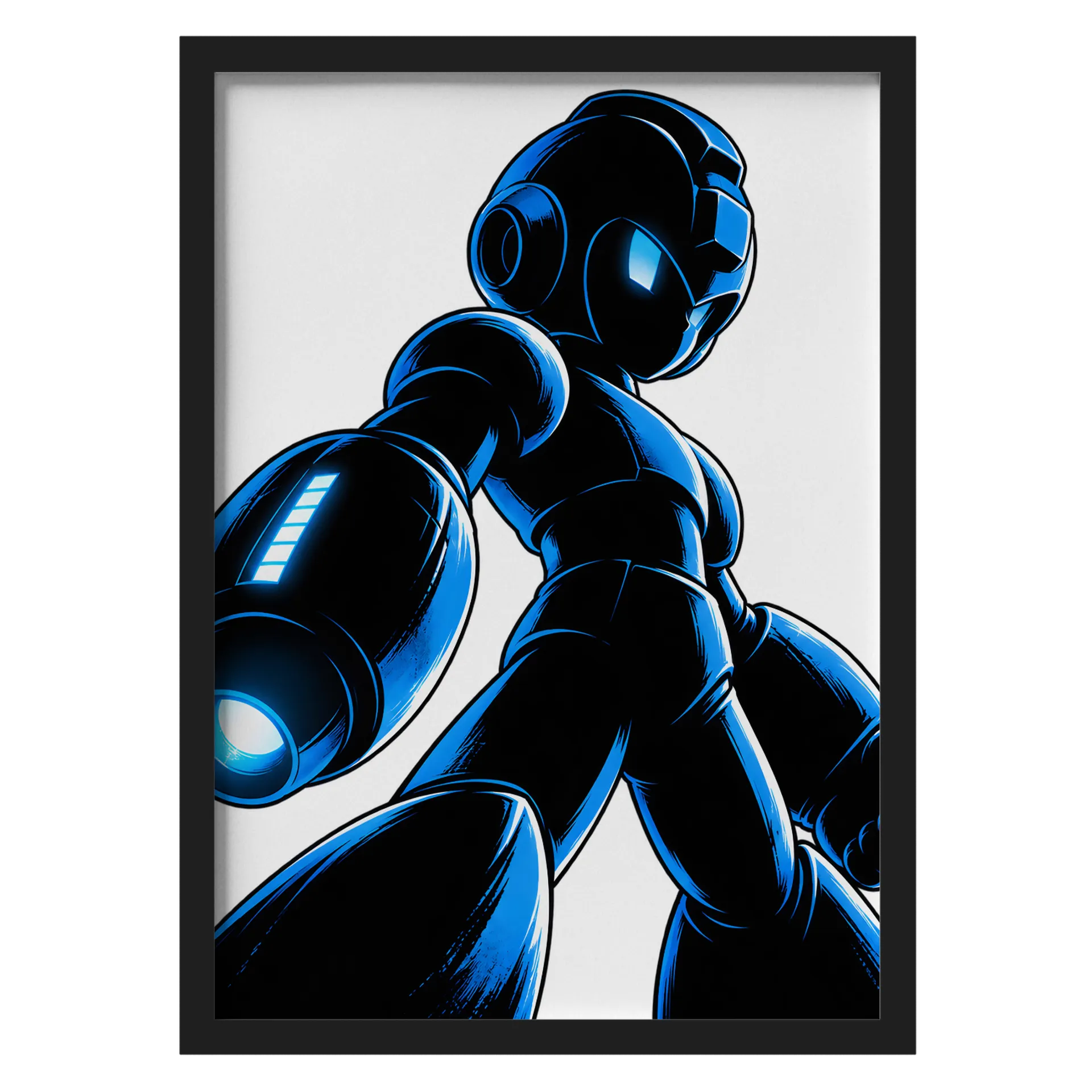 Quadro A3 Mega Man Com Vidro de Dondere — imagem 1 de 3
