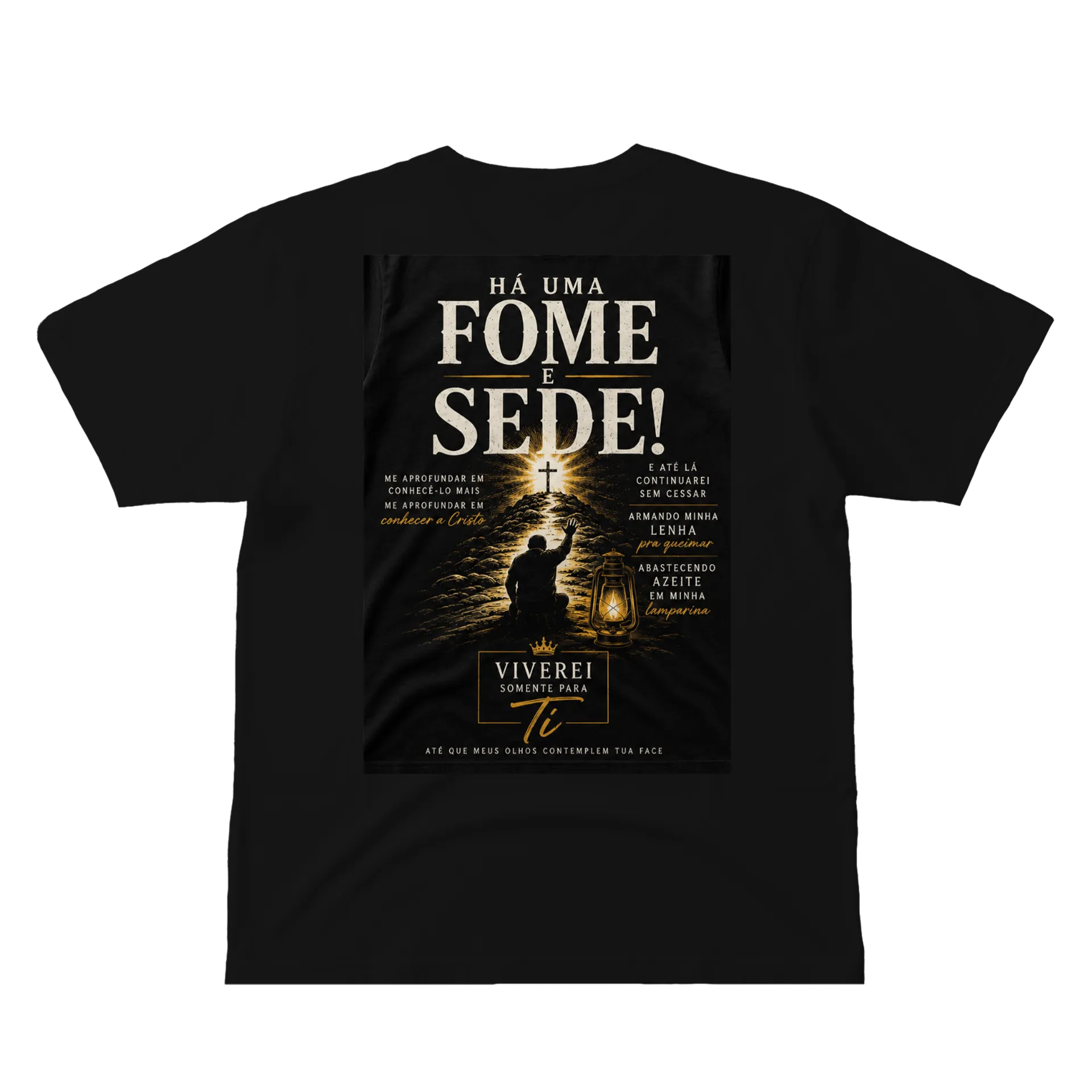 Camiseta Fome e Sede 100% Algodão Preto de TIAGO SANTOS