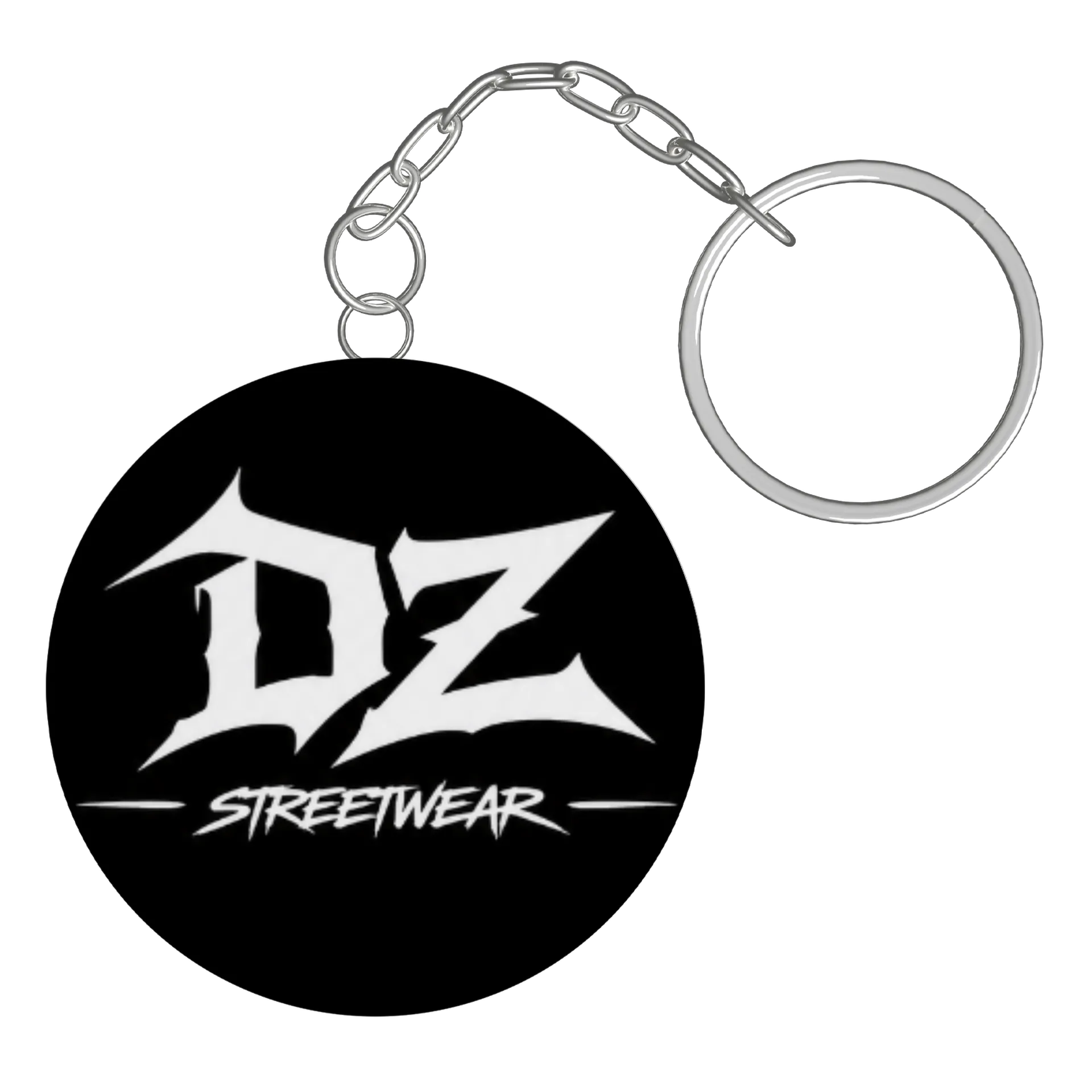 Chaveiro MDF Logo DZ Streetwear Tipográfico Preto e Branco - Imagem 3