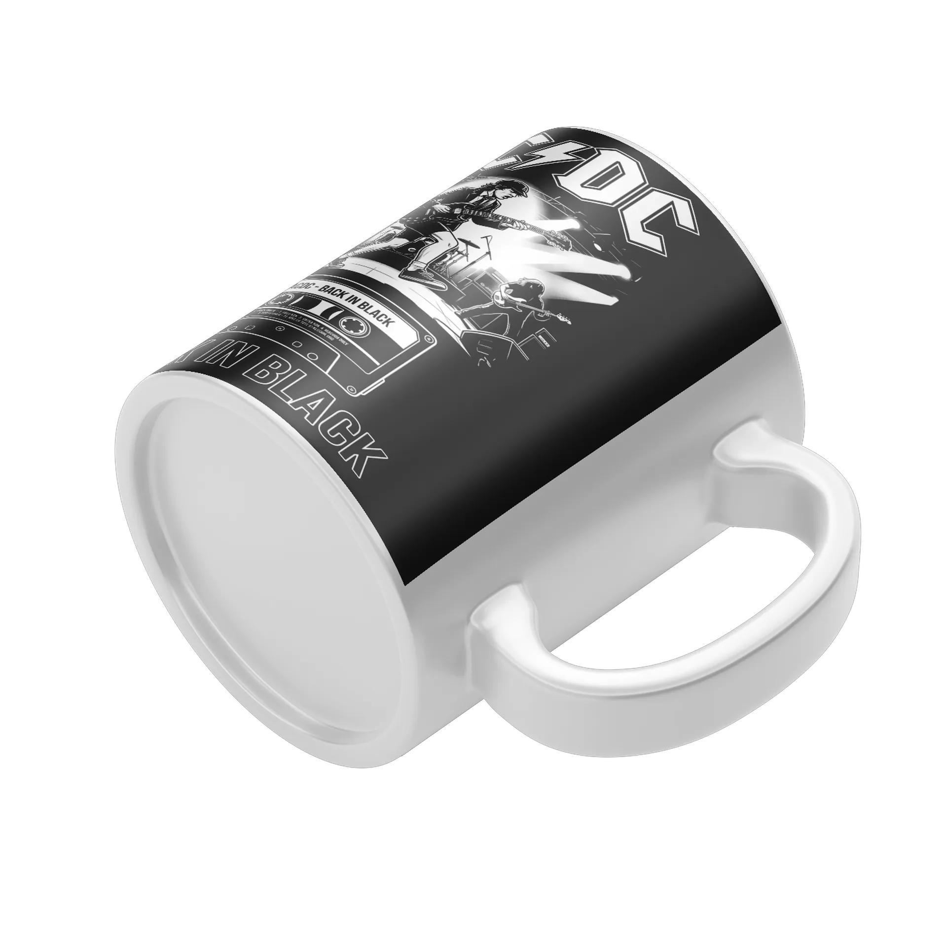 Caneca Banda ACDC Show de Rock Estampa Monocromática 325ml - Imagem 4