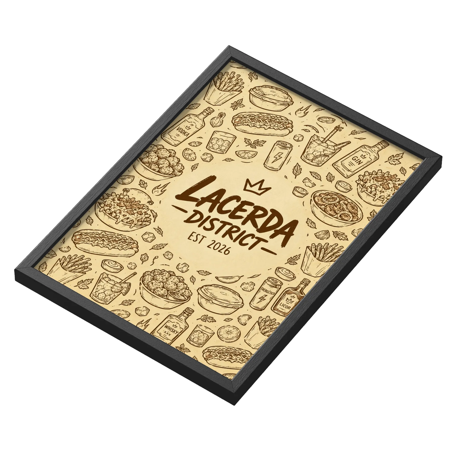 Quadro Lacerda District  est 2026  A3 com Vidro e MDF de Universe Garage — imagem 3 de 3