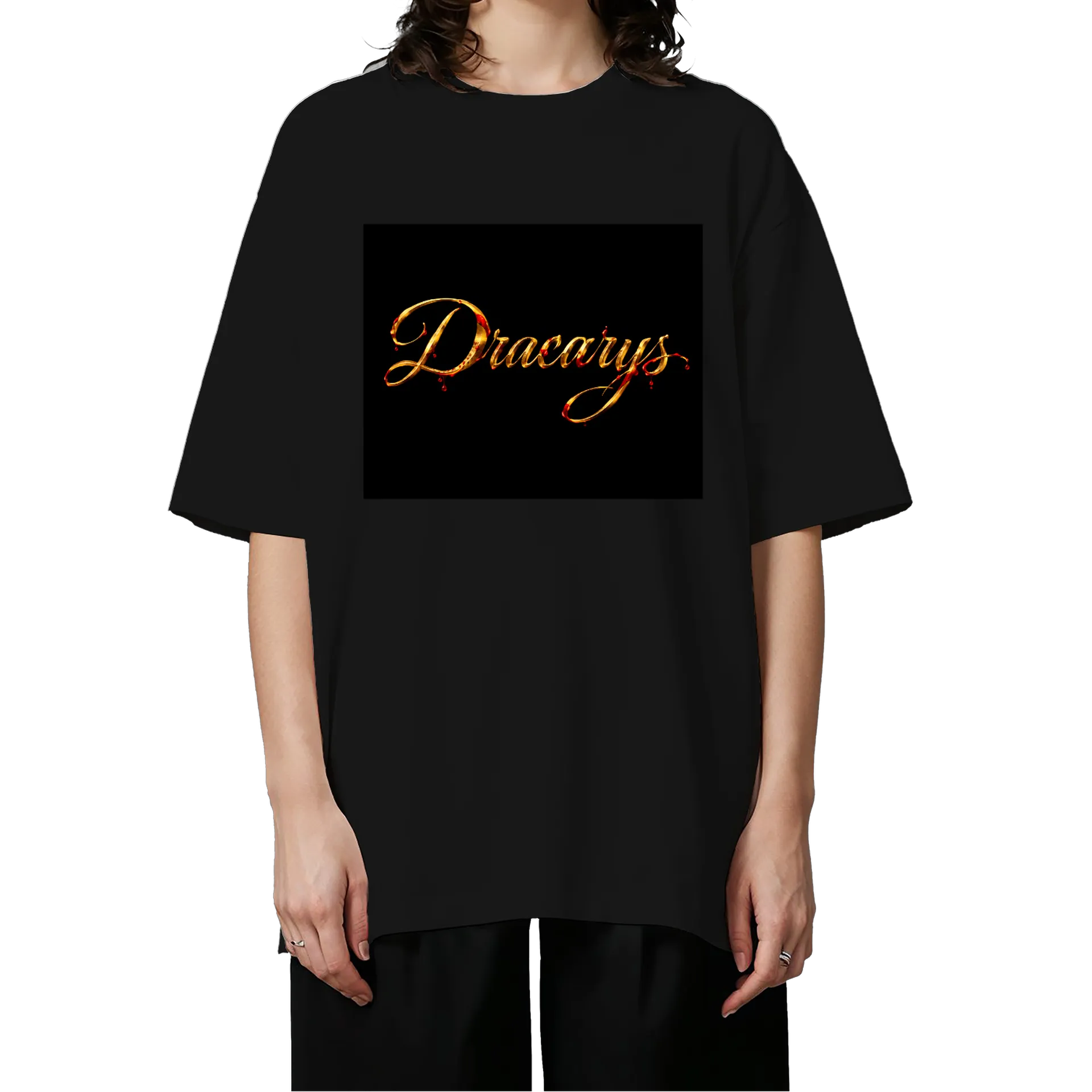 Camiseta Oversized Estampa Tipográfica Dreary Dourada e - Imagem 3