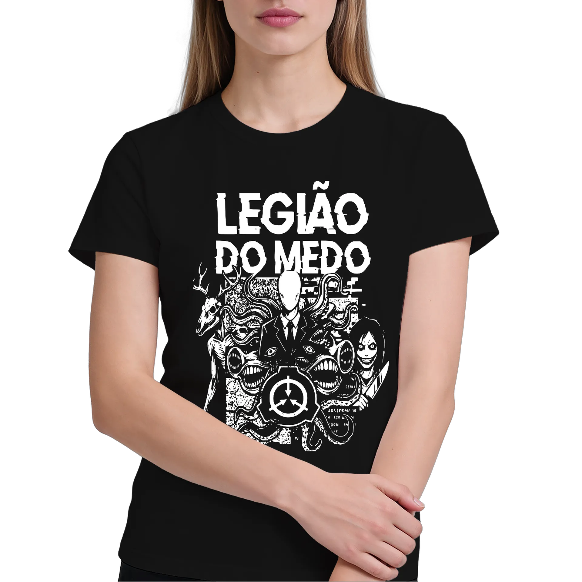 Camiseta Legião do Medo Estampa Monocromática 100% Algodão - Imagem 4