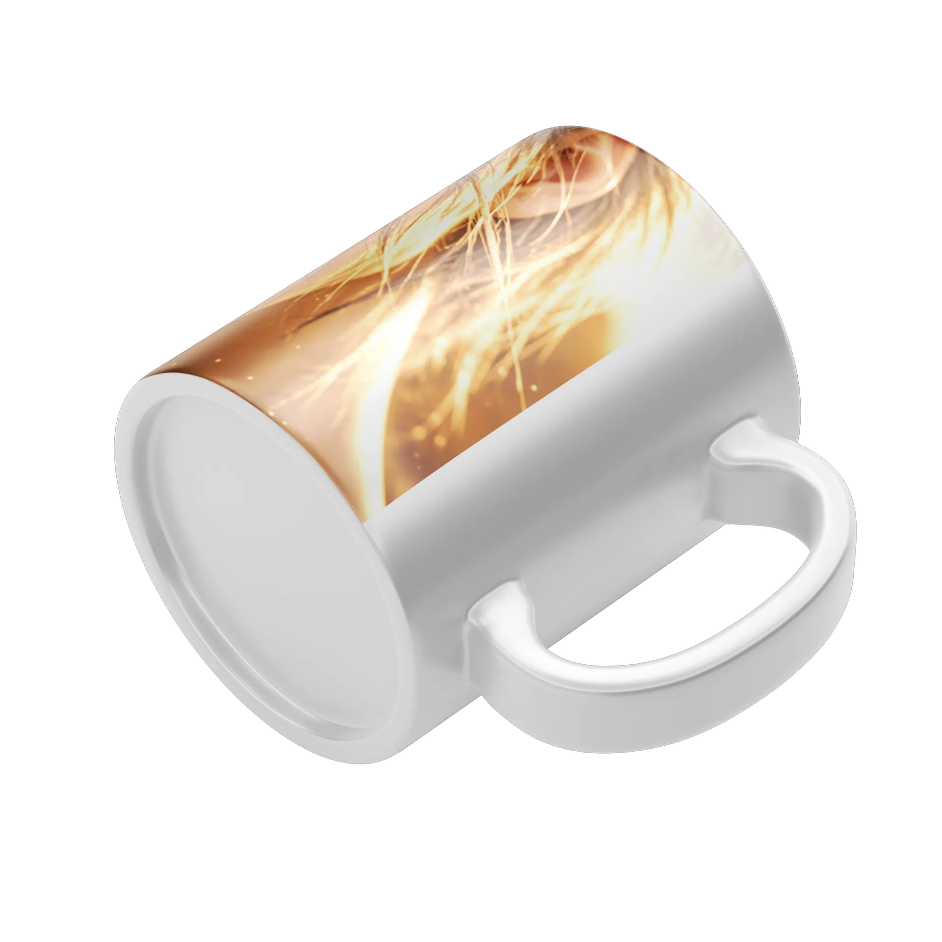 Caneca Rosto Feminino Retrato Realista Tons Dourados 325ml - Imagem 4