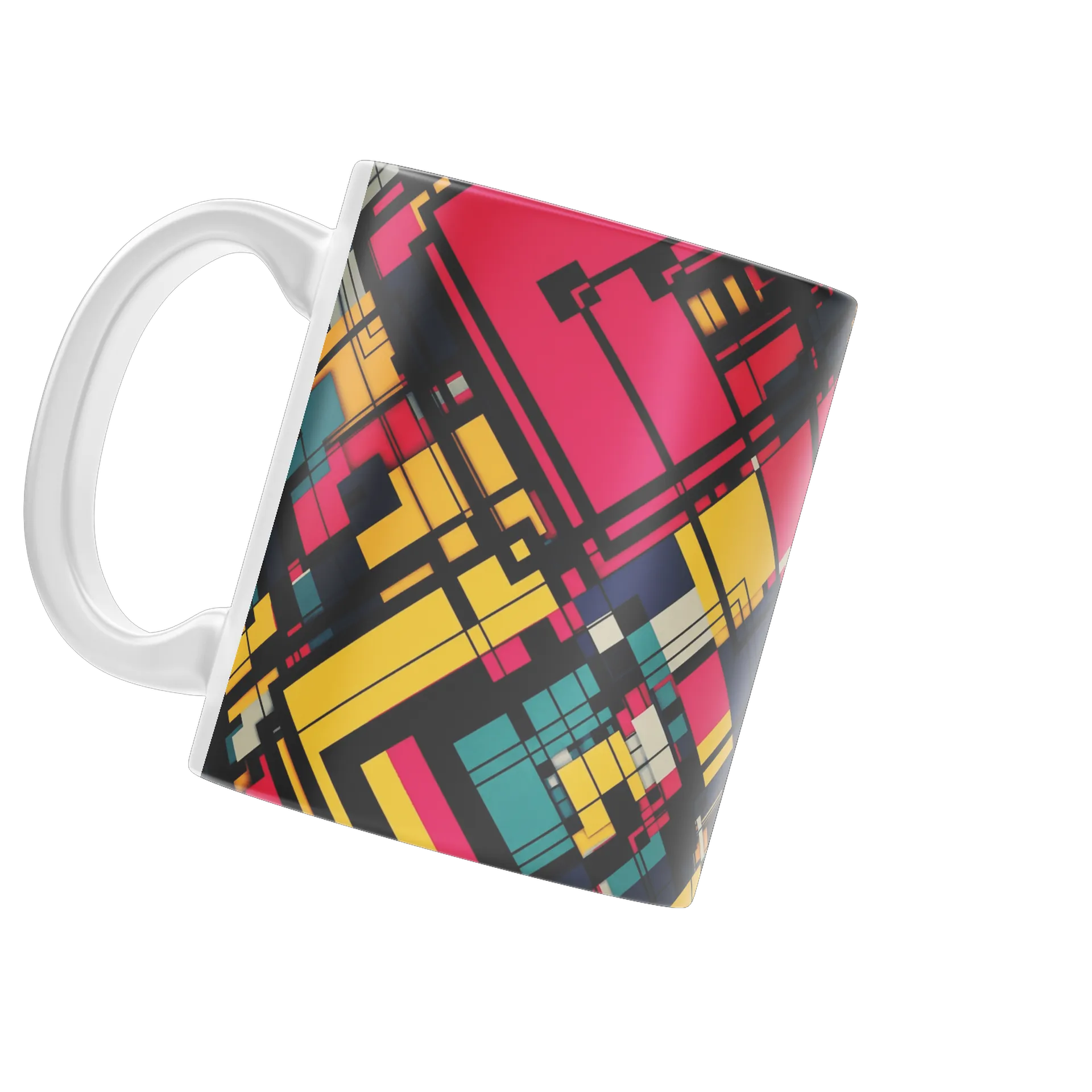 Caneca Porcelana Geometria Colorida 325ml - Imagem 3