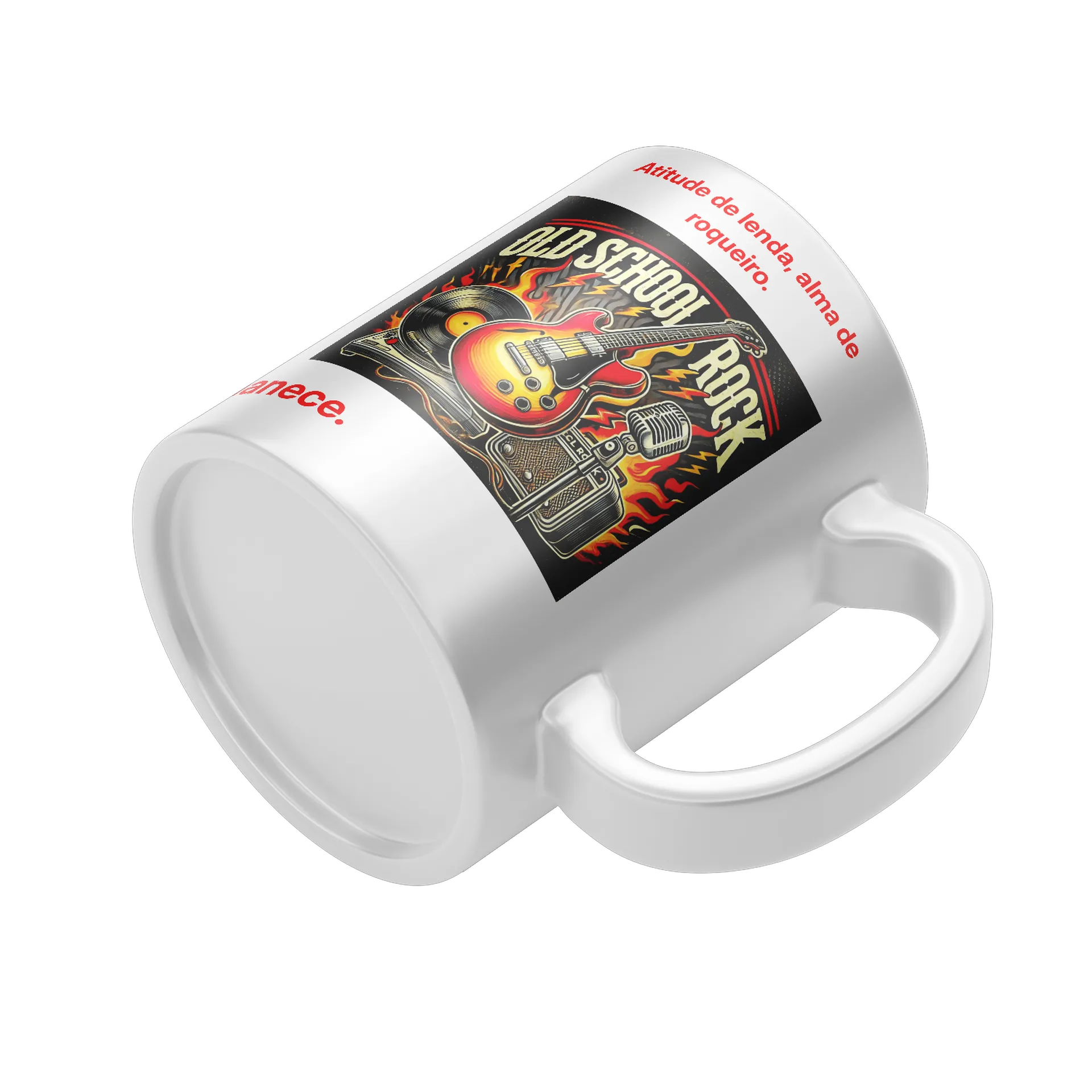 Caneca Rock Forever Guitarra e Vinil Vintage 325ml - Imagem 4