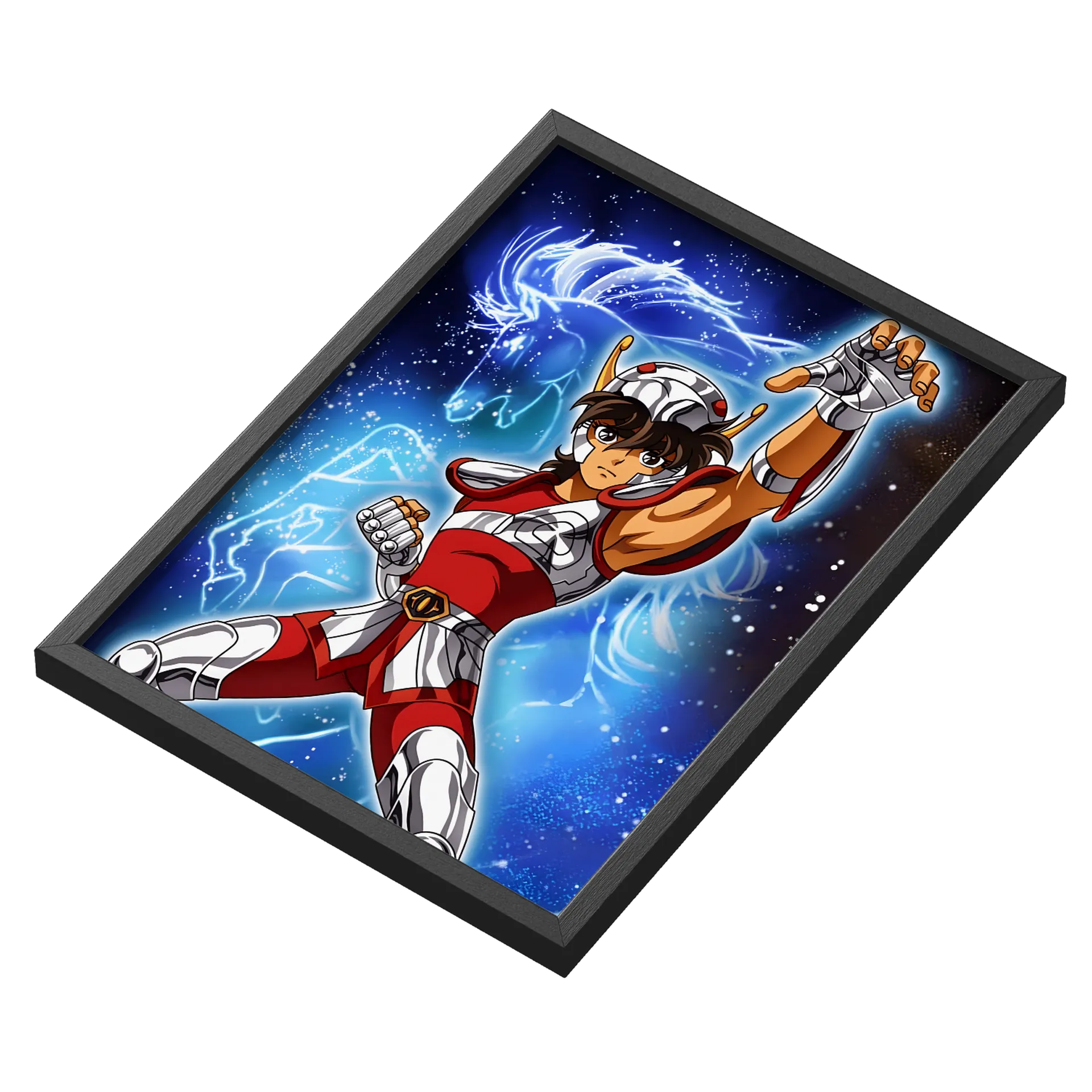 Quadro Cavaleiro de Armadura Anime Colorido A3 com Vidro - Imagem 3