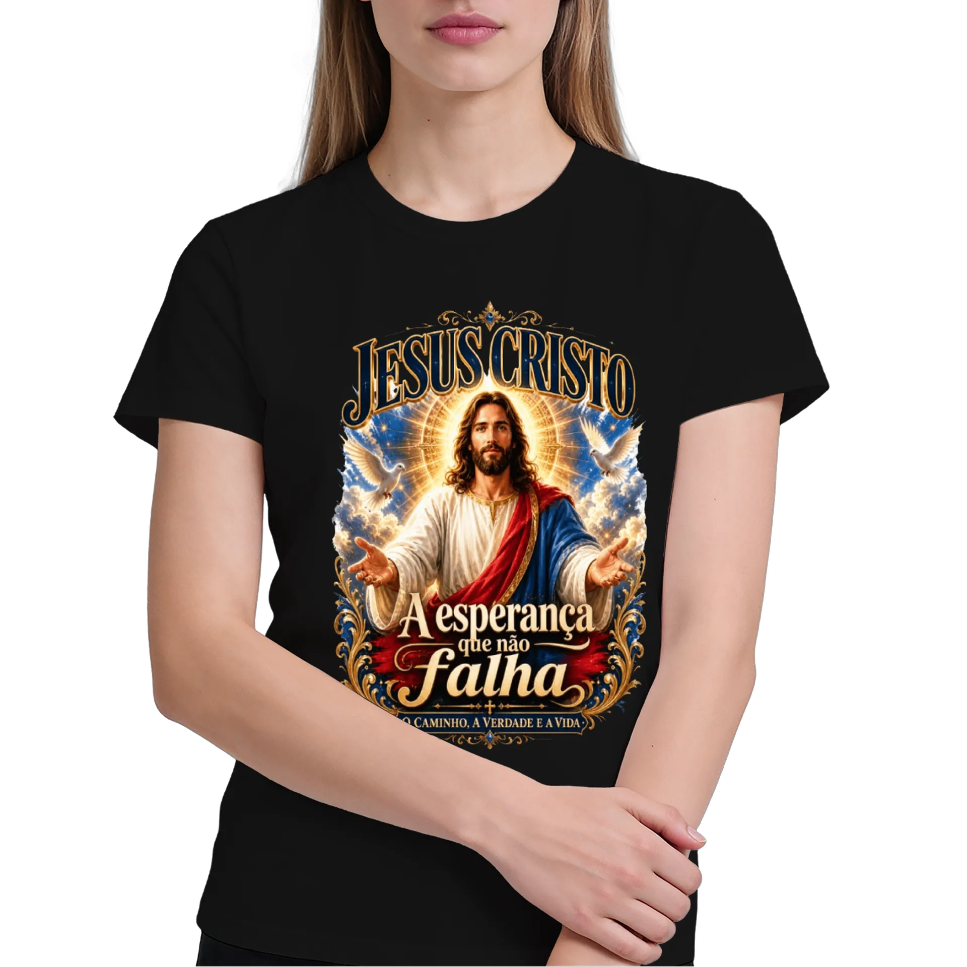 A esperança que não falha Camiseta 100% algodão de Visual Marcas Design — imagem 3 de 6