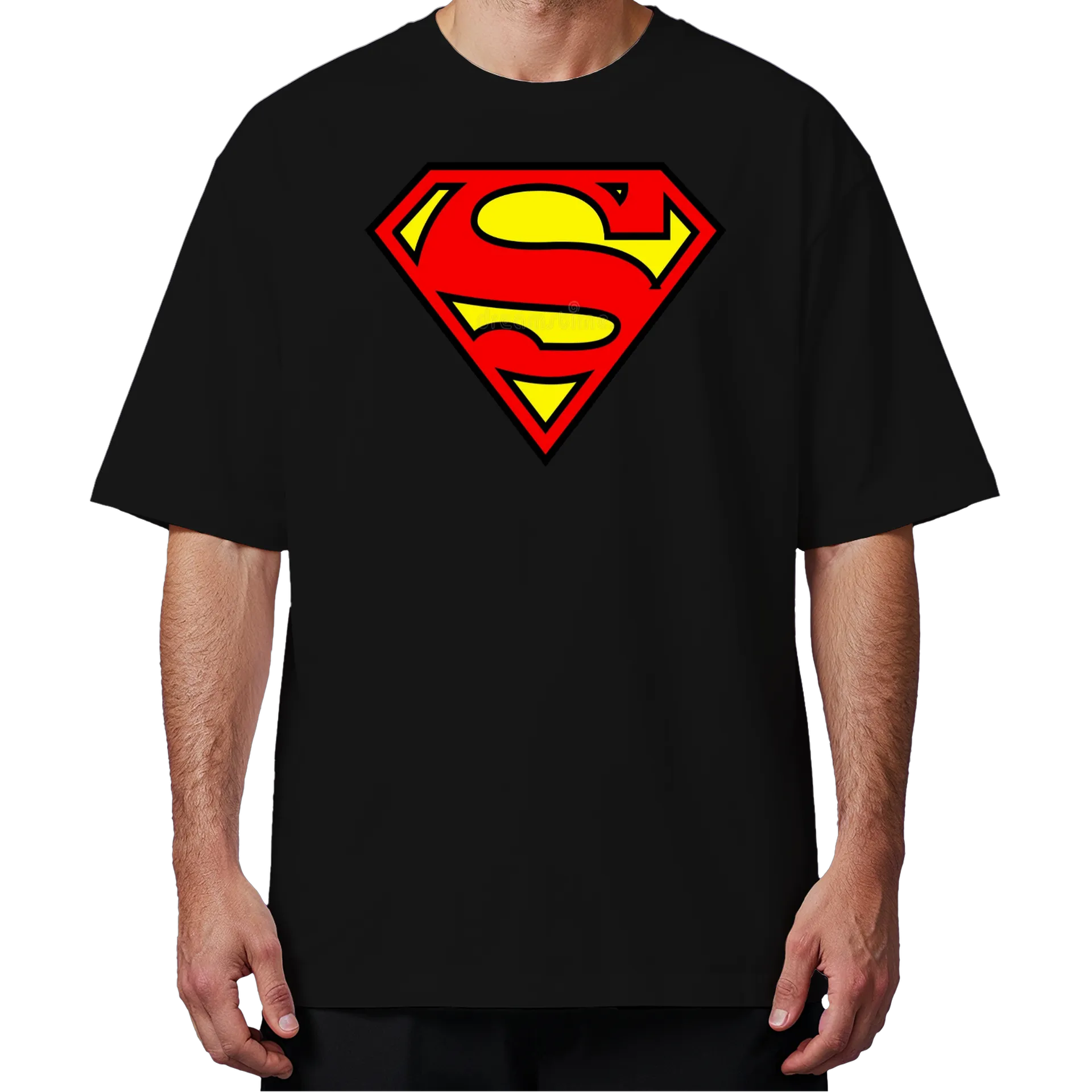 Camiseta Oversized Logotipo Super-herói 100% Algodão - Imagem 4