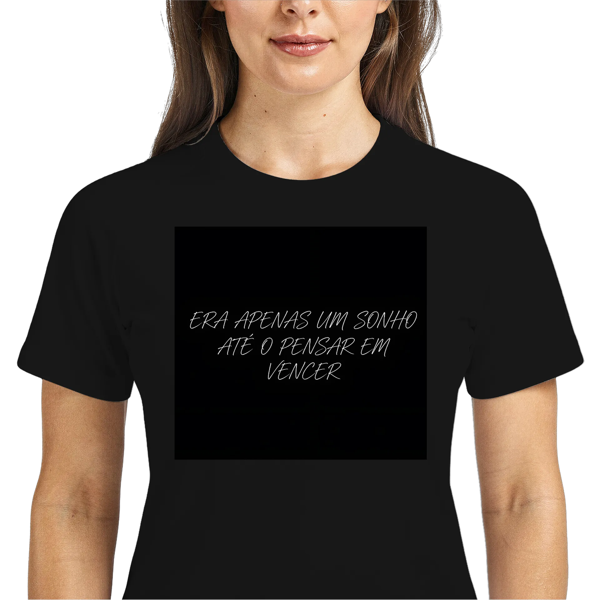 Camiseta Dry Fit Estampa Letras cursivas Vencer Preto - Imagem 3
