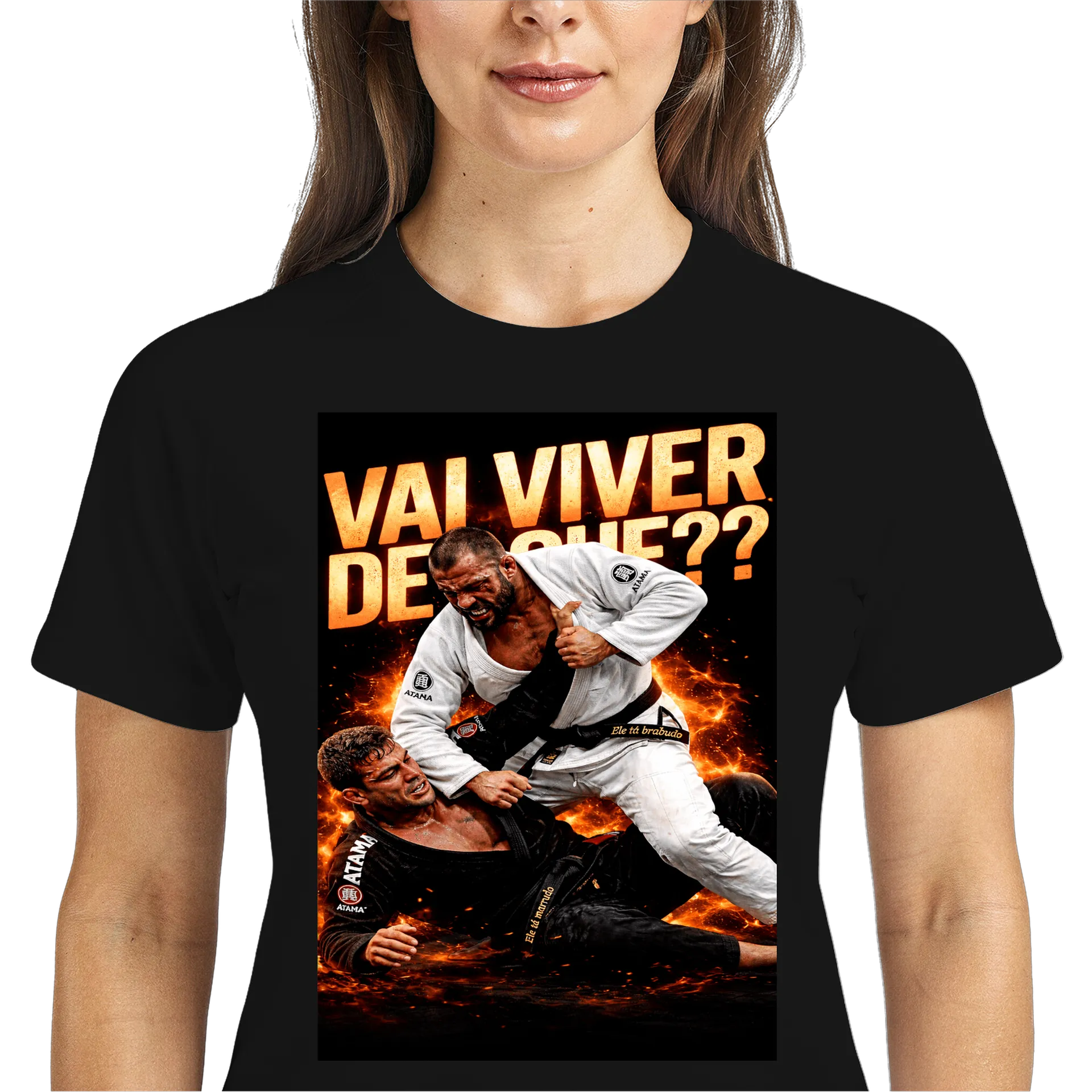 Camiseta DryFit jiu-jitsu Vai viver de que?? - Imagem 3