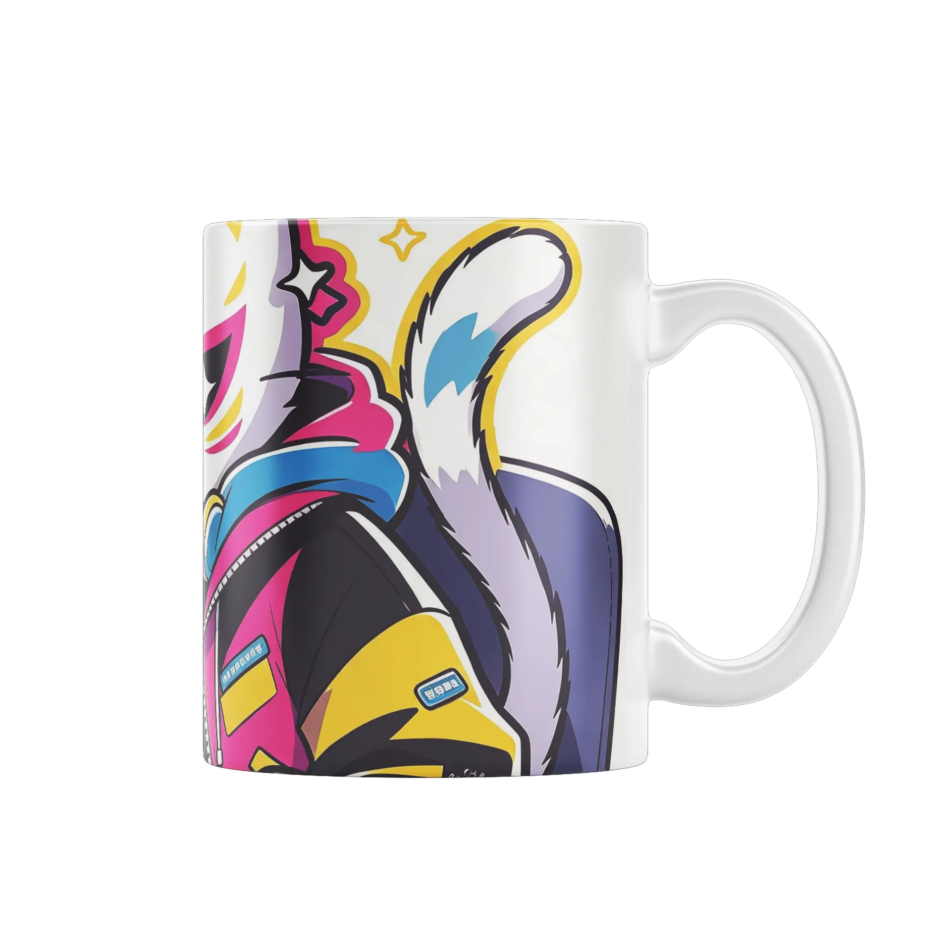 Caneca Gato Estilo Anime Anoki Colorida 325ml de anoki — imagem 1 de 4