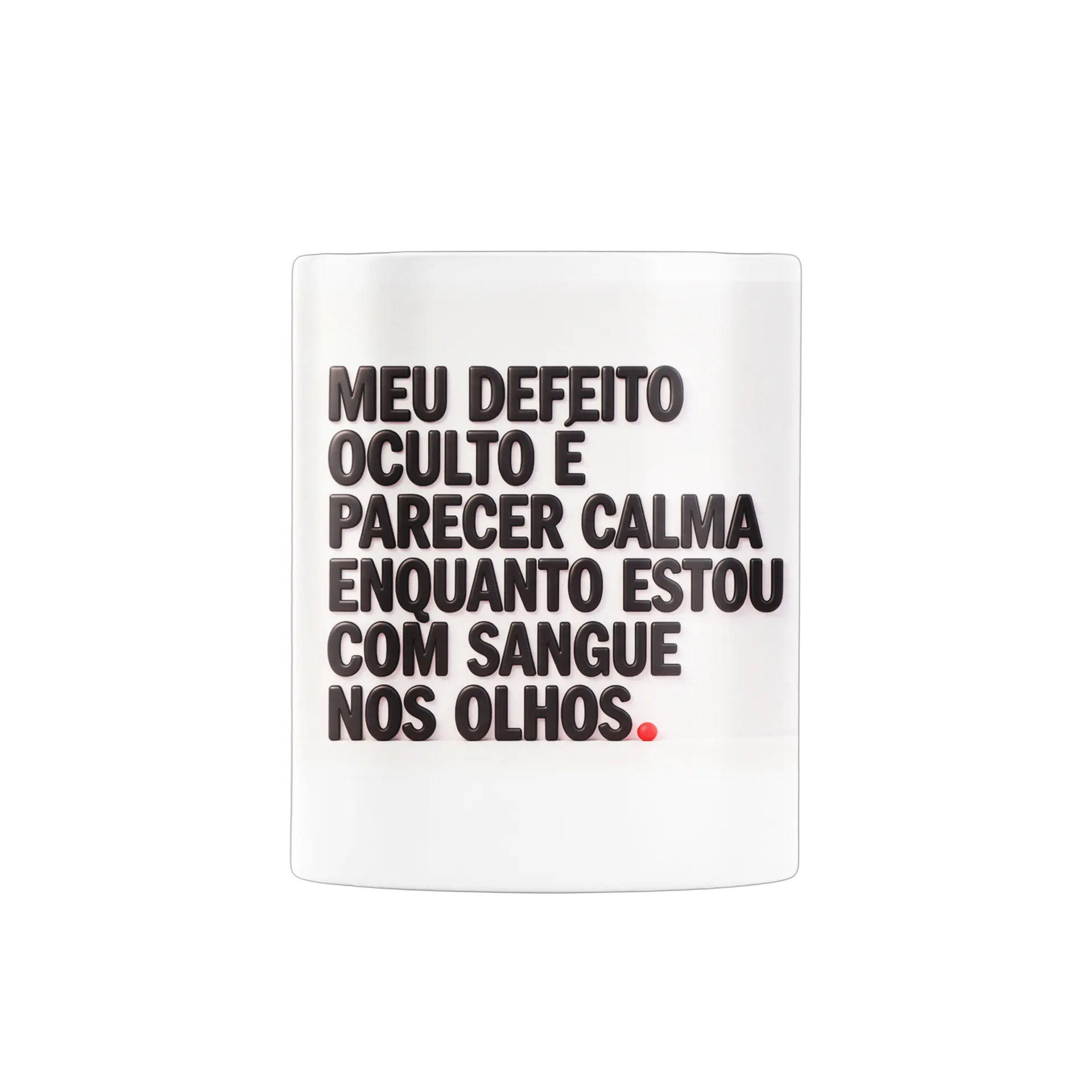 Caneca Cerâmica Define O Monstro Estampa Branco 325ml - Imagem 3