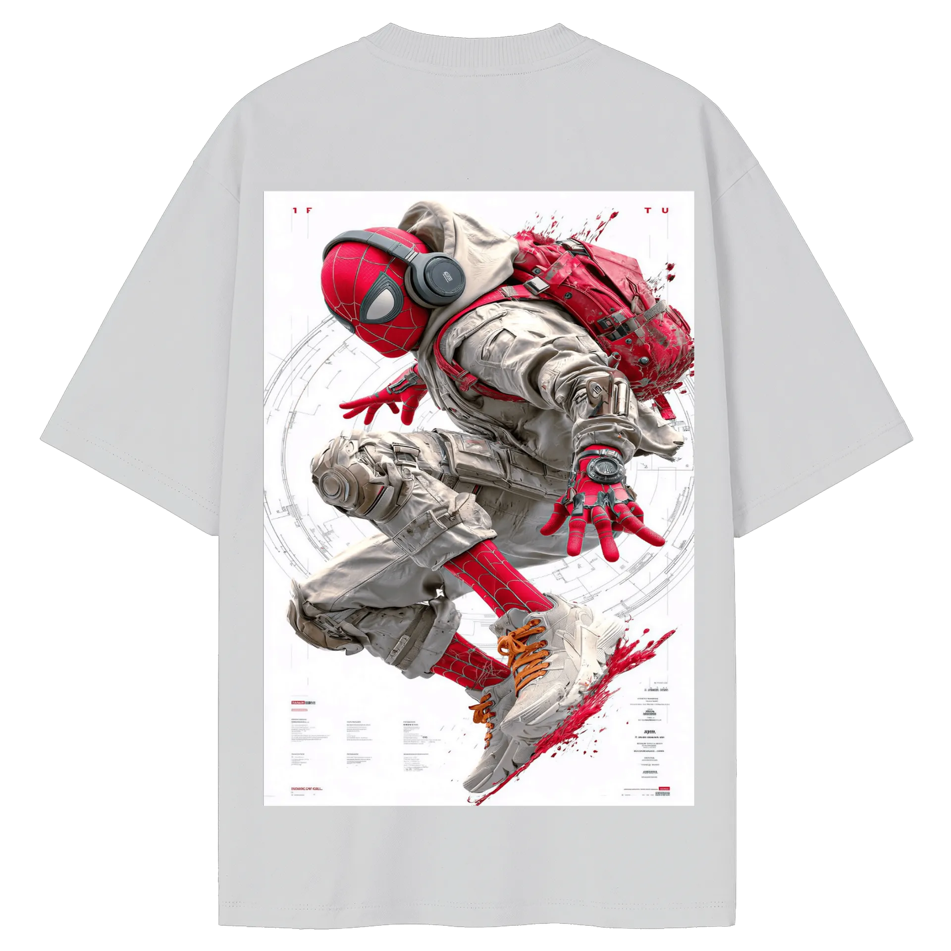 Camiseta Oversized Estampa homem aranha Preto 100% - Imagem 2