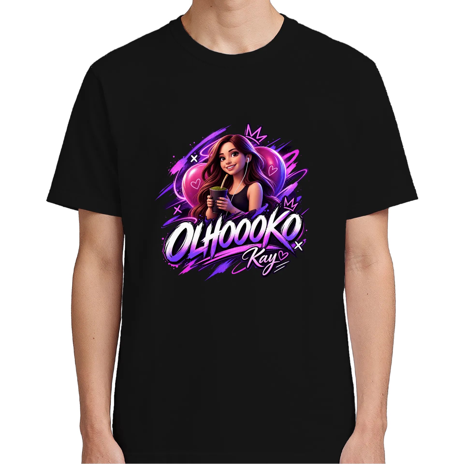 Camiseta Ilustration Neon Gráfico Kaitlyn Ray 100% Algodão de Kay — imagem 4 de 6