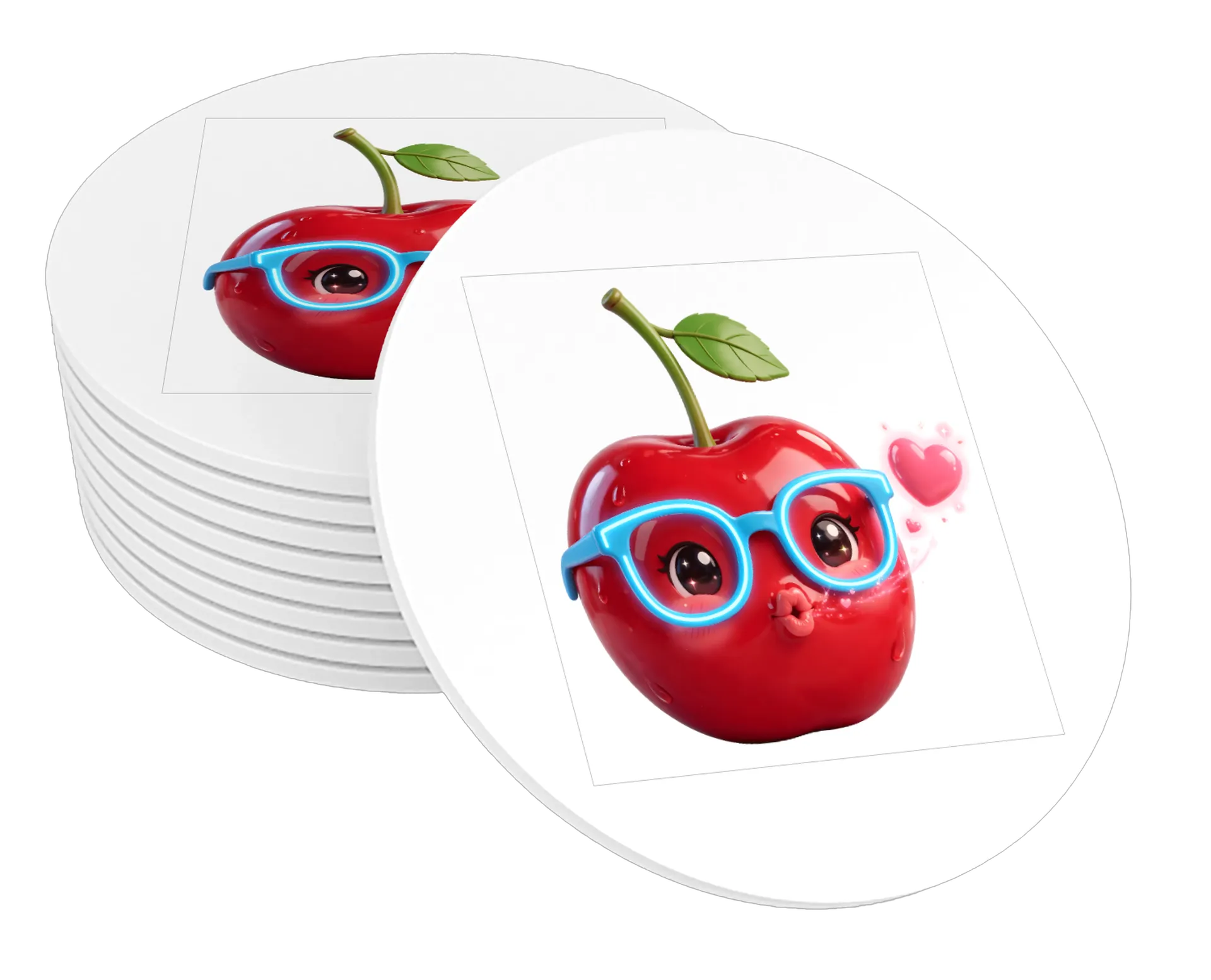 Porta-copo Fruta Glowing Love MDF - Imagem 1