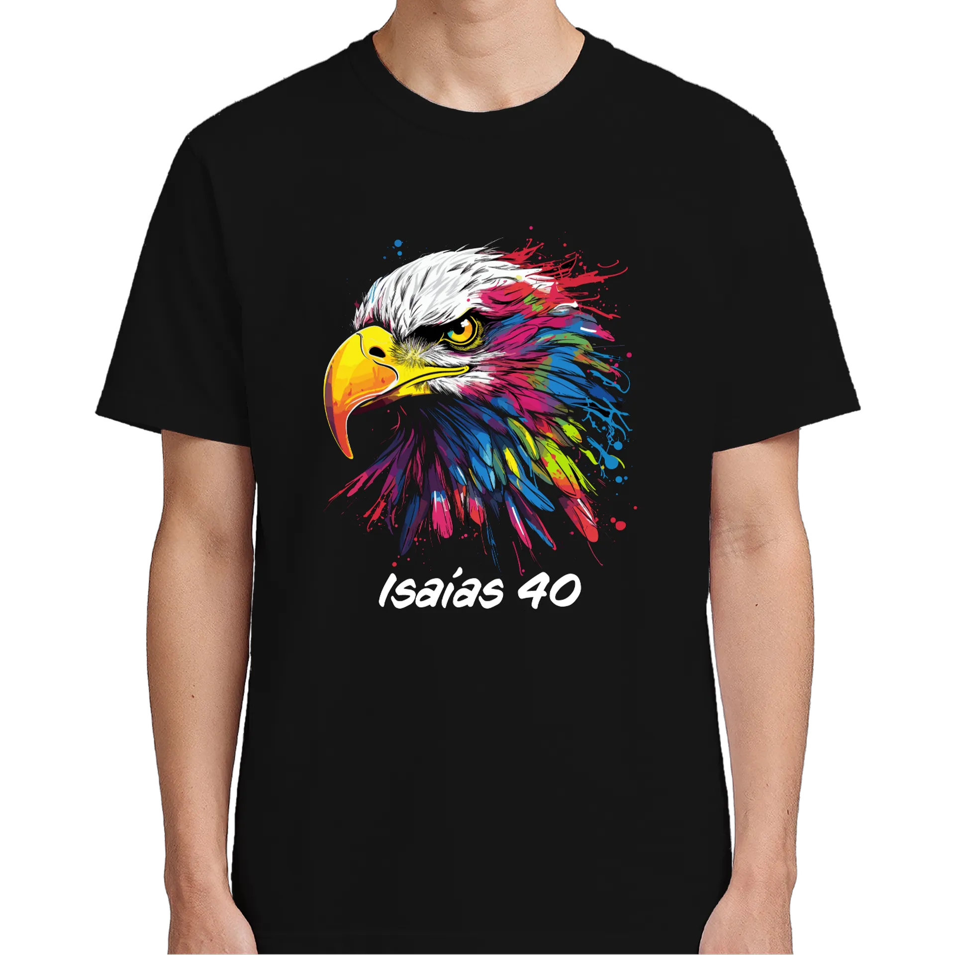 Camiseta Águia Colorida Isaias 40 100% Algodão - Imagem 5