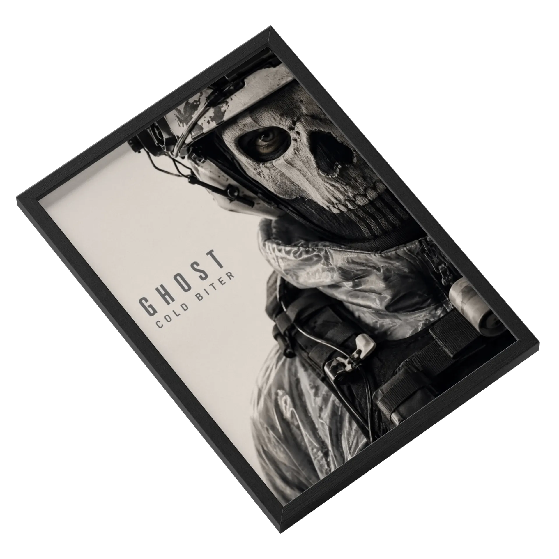Quadro Ghost Cold Biter Soldado com Máscara A3 Com Vidro - Imagem 2