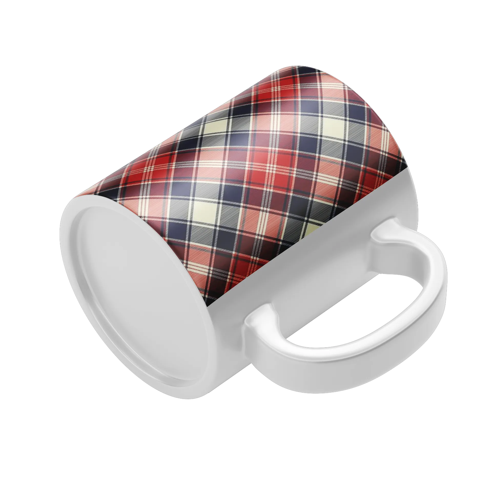 Caneca Estampa Xadrez Vermelho Branco 325ml - Imagem 4