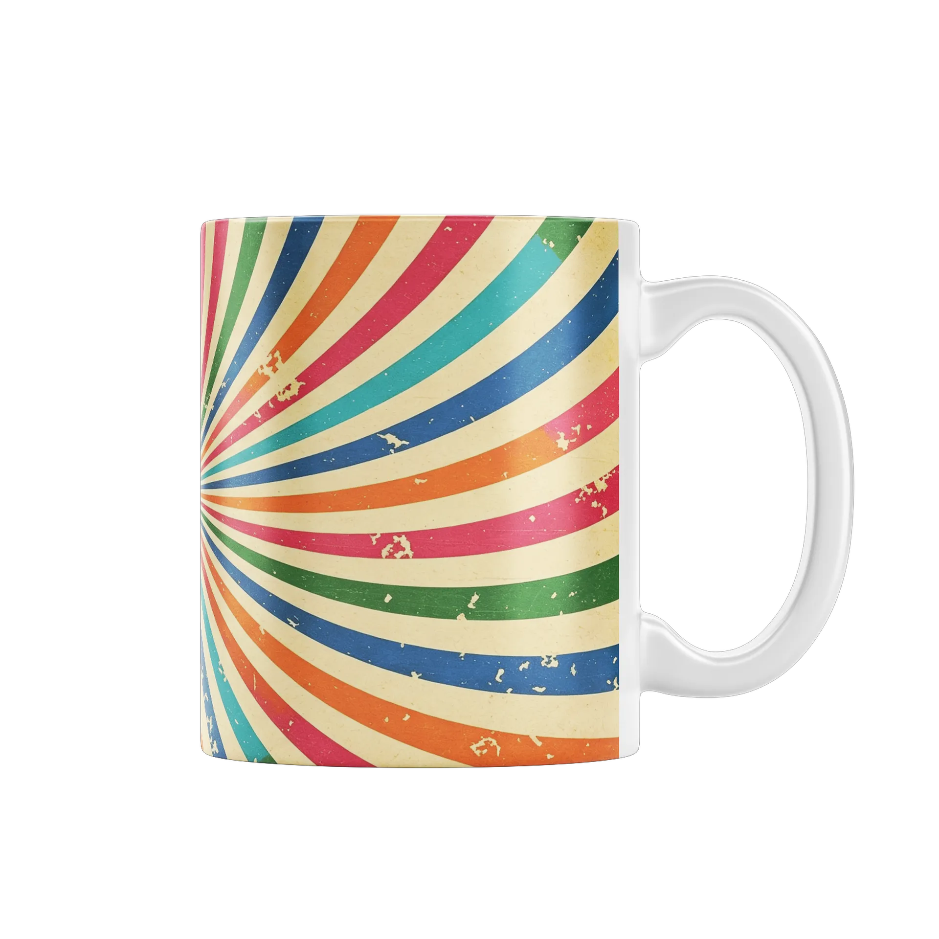 Caneca Porcelana Estampa Psicodélica 325ml - Imagem 1