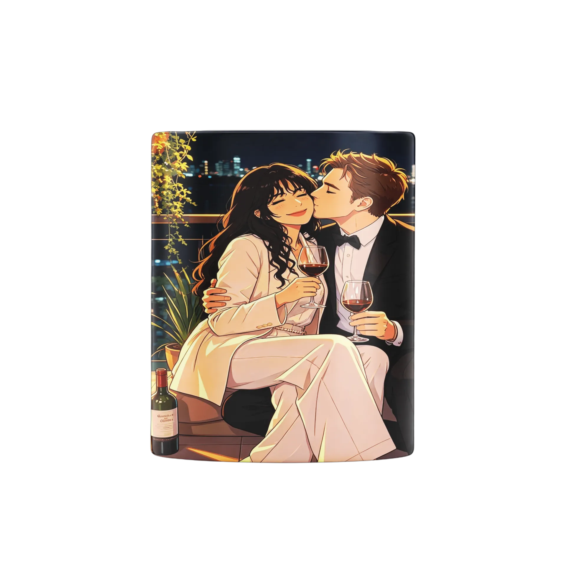 Caneca Cerâmica Casal Romance Noite Vinho 325ml - Imagem 3