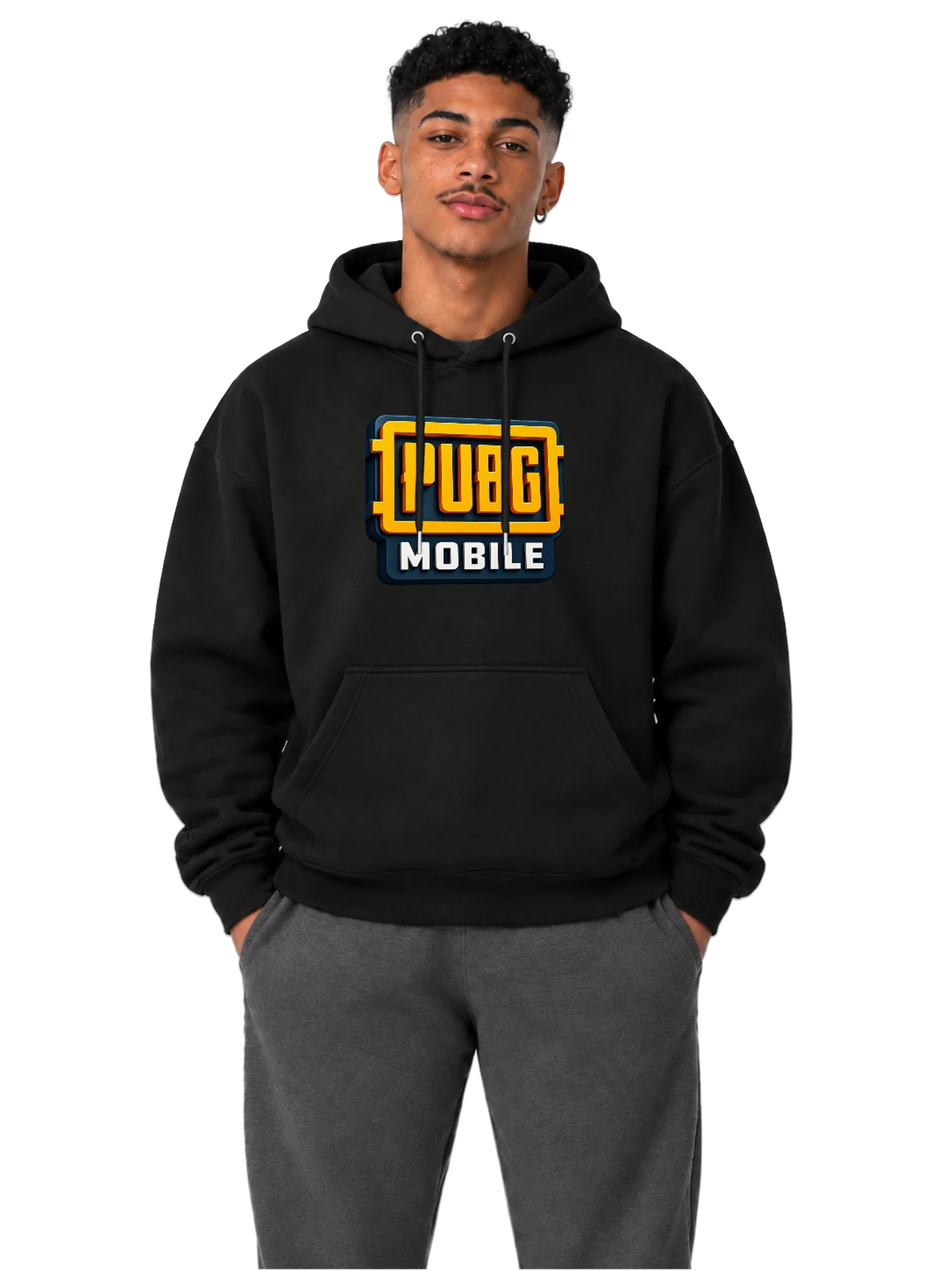 Blusa Moletom Canguru PUBG Mobile Estampa Tipográfica 3D - Imagem 3