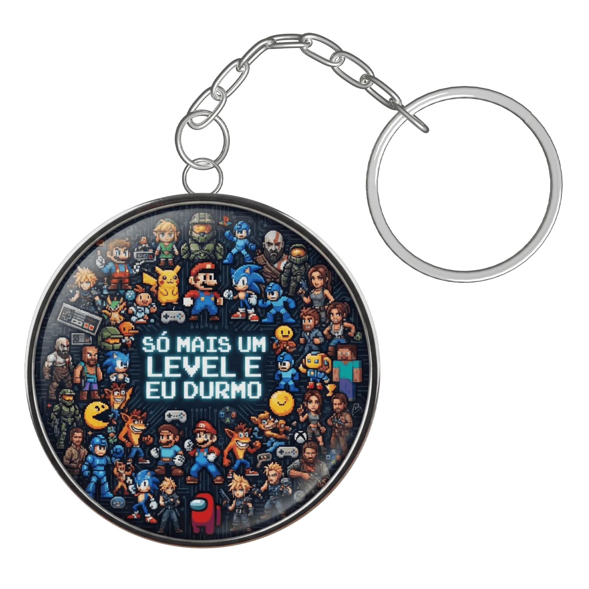 Chaveiro MDF Estampa Personagens Jogos 5x5cm - Imagem 3