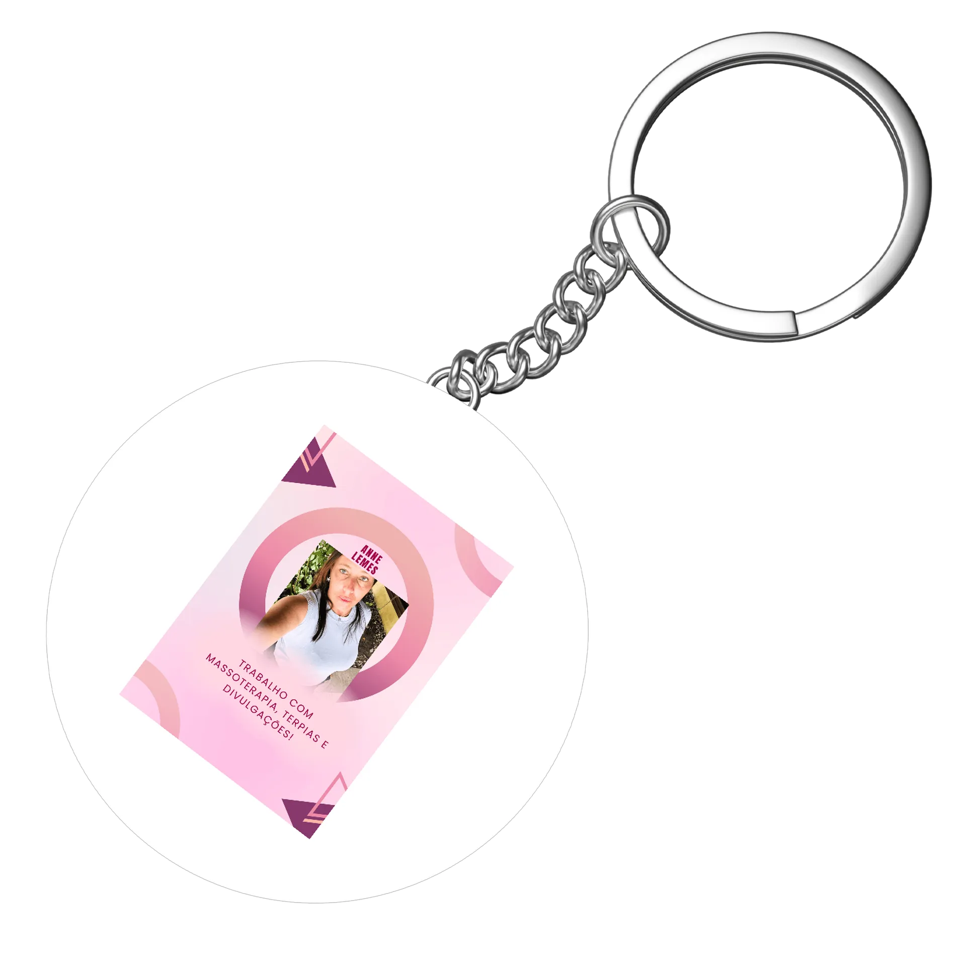 Chaveiro MDF Personalizado Anne Lemes 5x5cm - Imagem 4