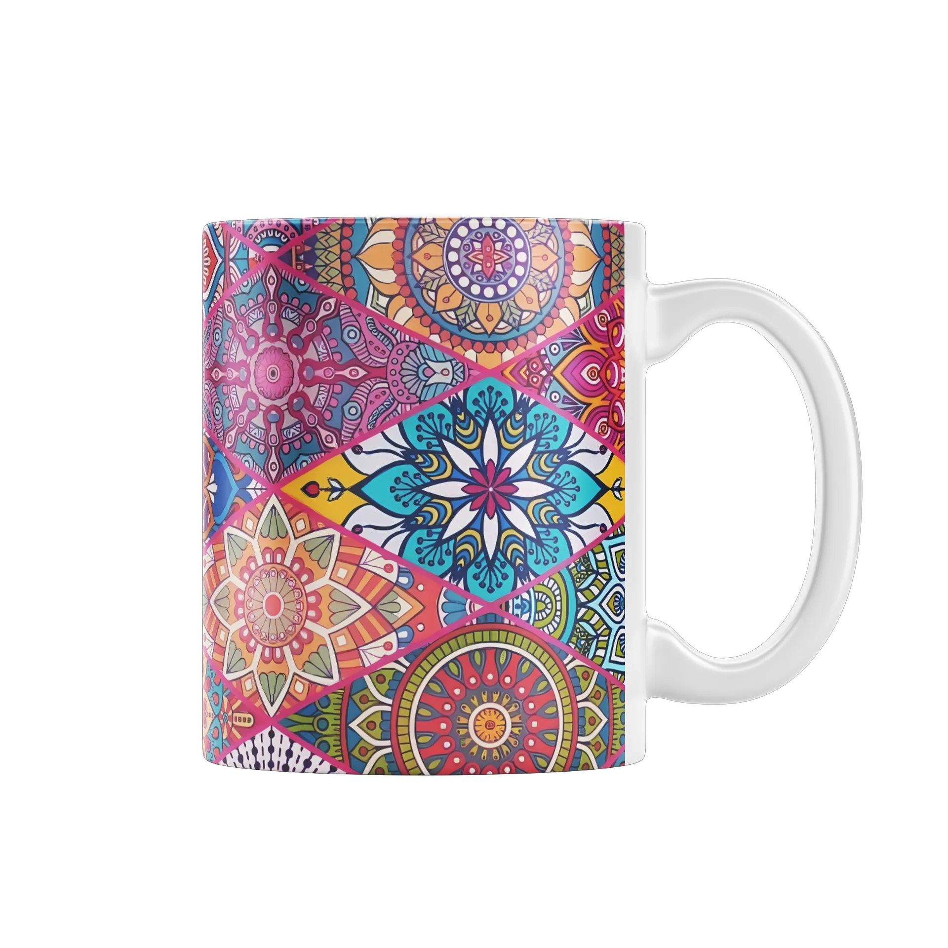 Caneca Estampa Mandala Colorida 325ml - Imagem 1