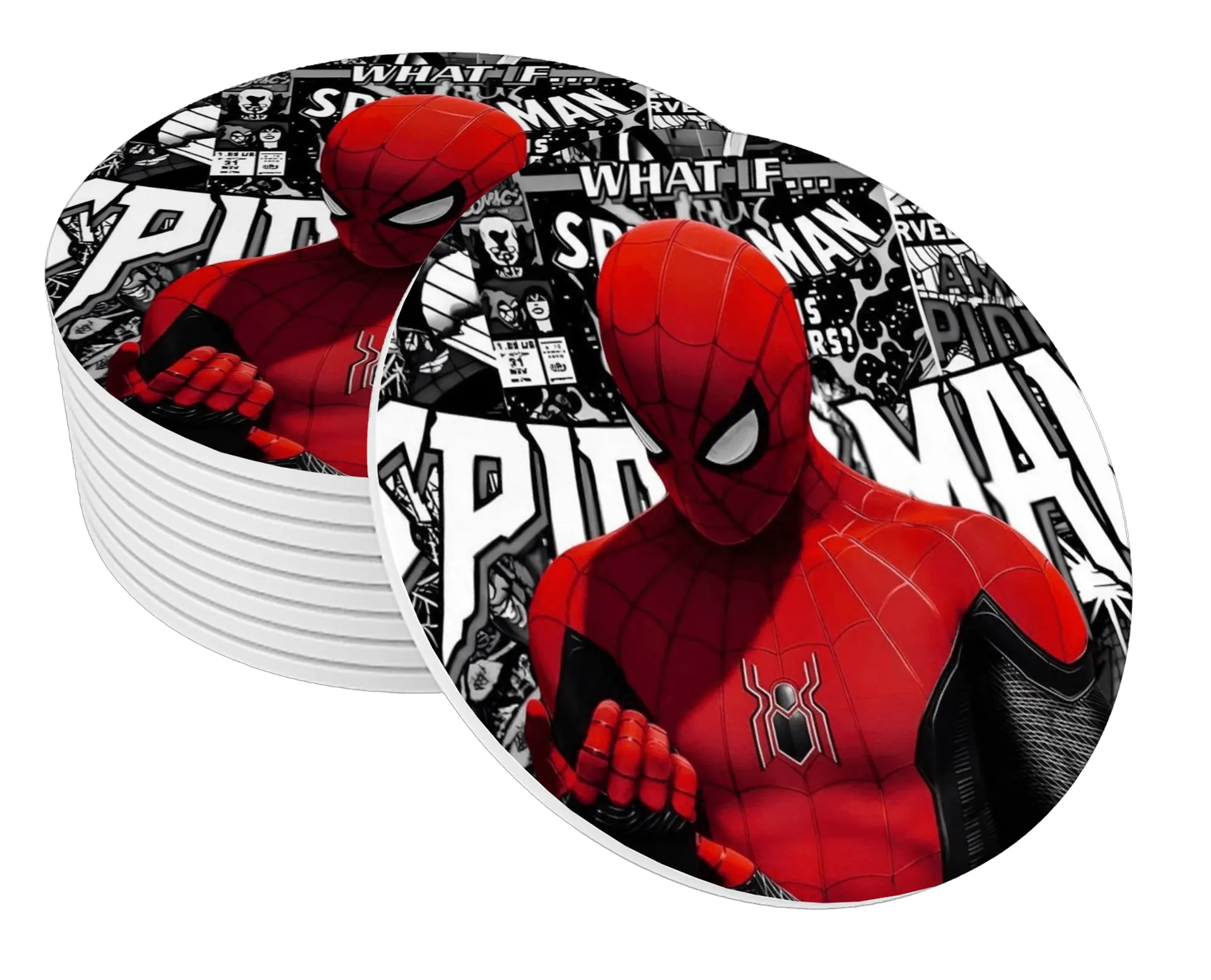 Porta-copo Homem-Aranha em Quadrinhos Coloridos MDF - Imagem 1