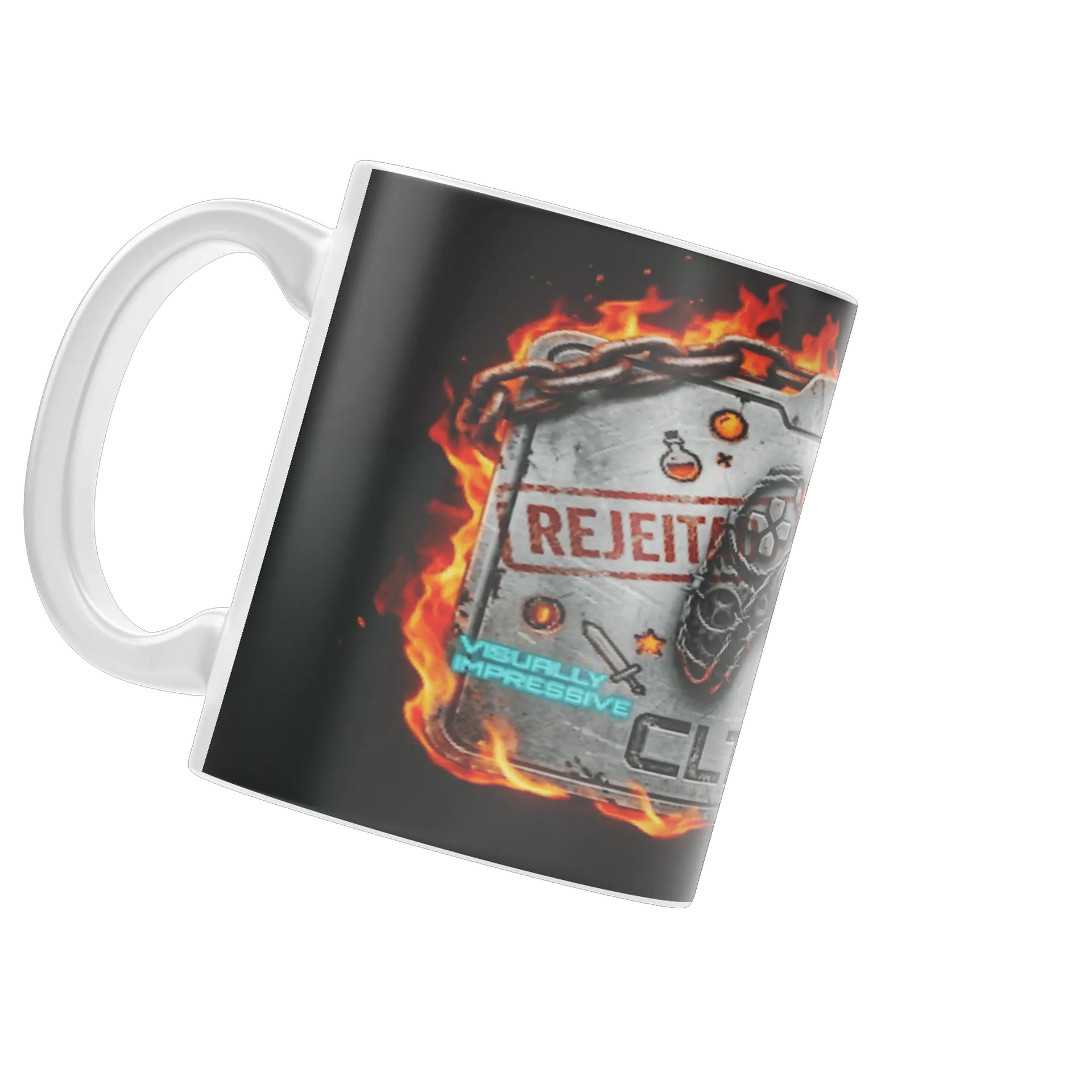 Caneca Porcelana Controle de Videogame Branco 325ml de cltnoob