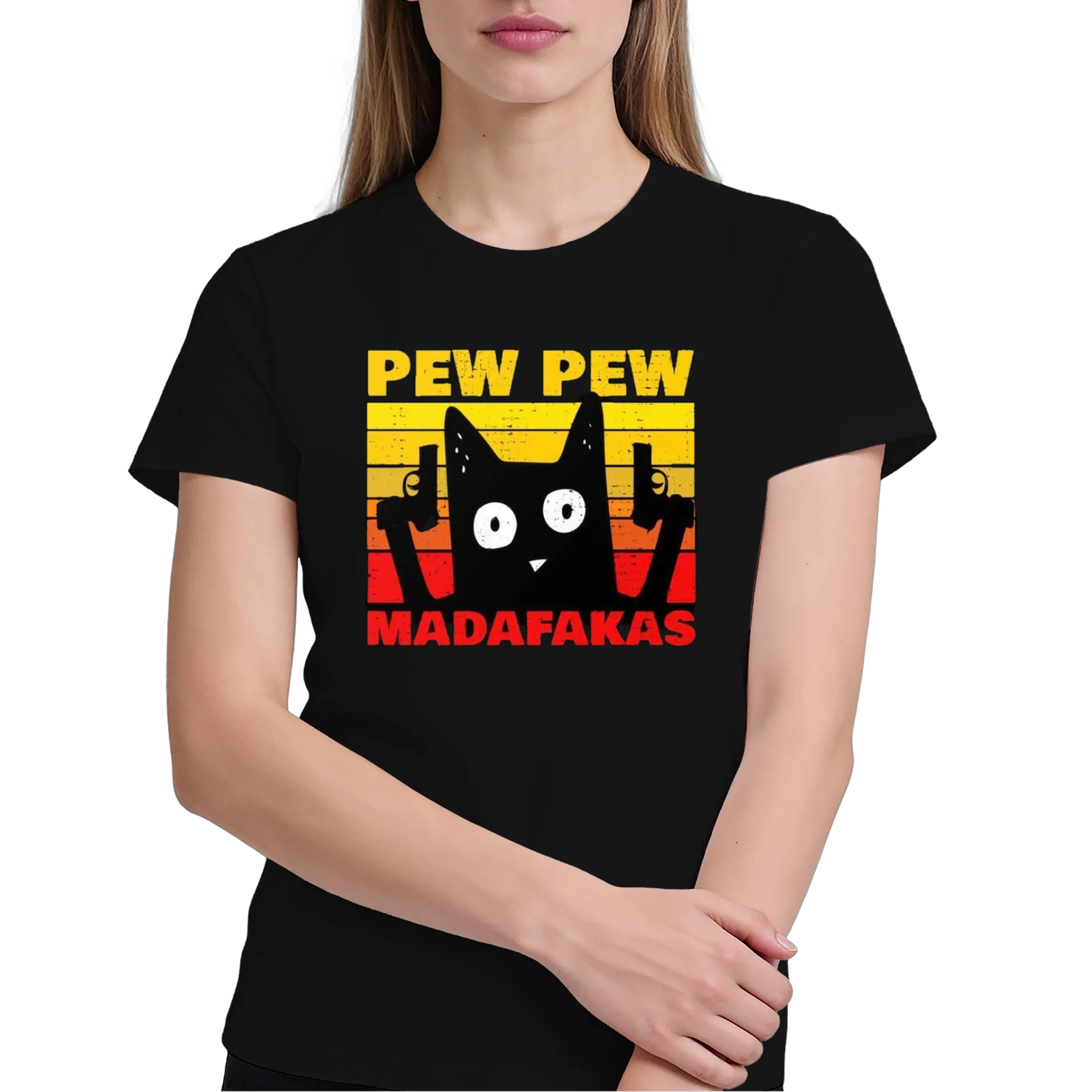 Camiseta Gato Preto Pew Pew 100% Algodão - Imagem 4