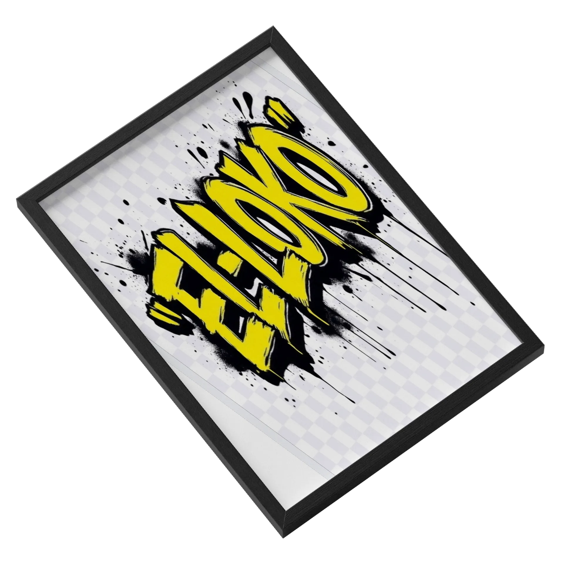 Quadro Grafite Amarelo Rápido Letras A3 - Imagem 2