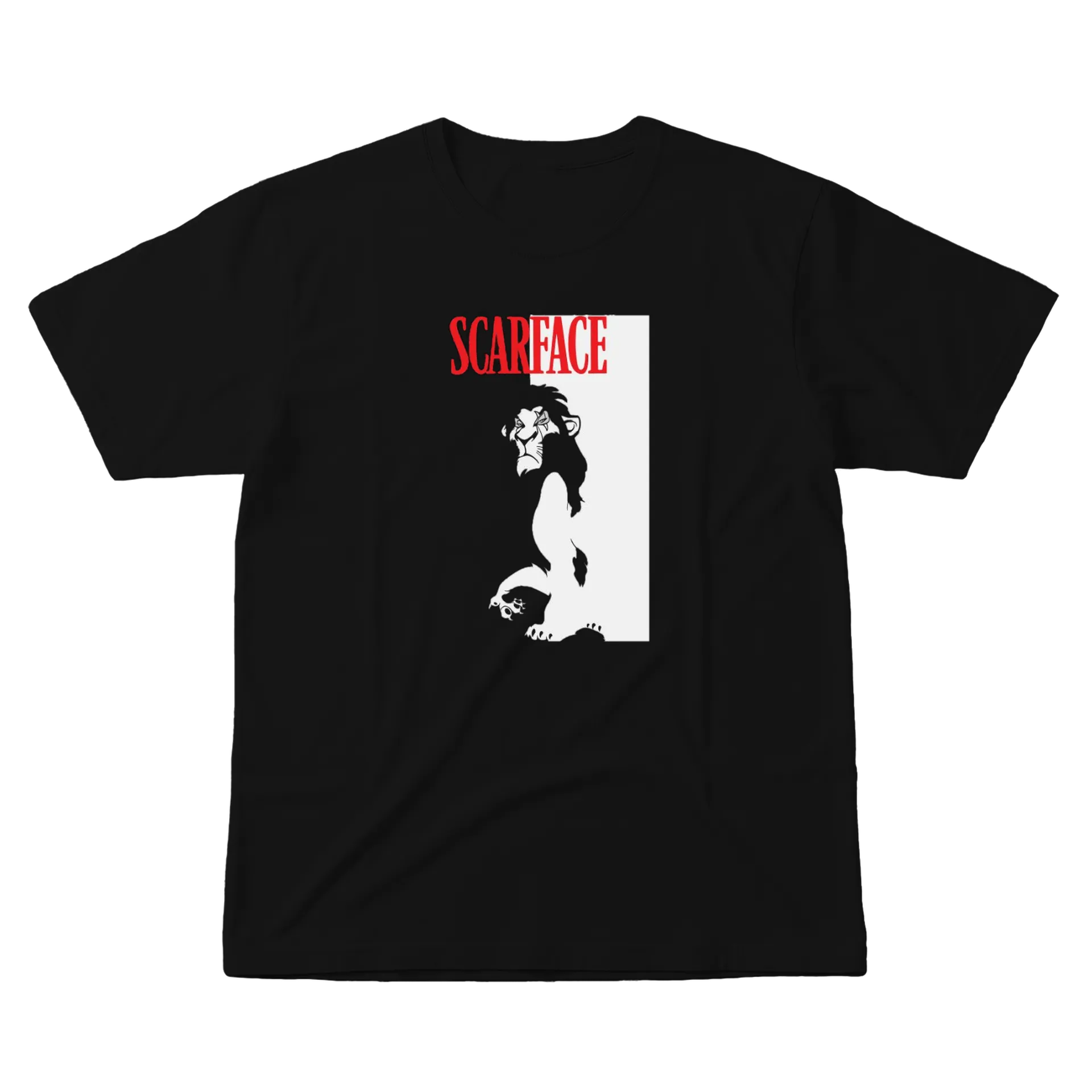 Camiseta Scarface Leão Preto e Branco 100% Algodão - Imagem 1