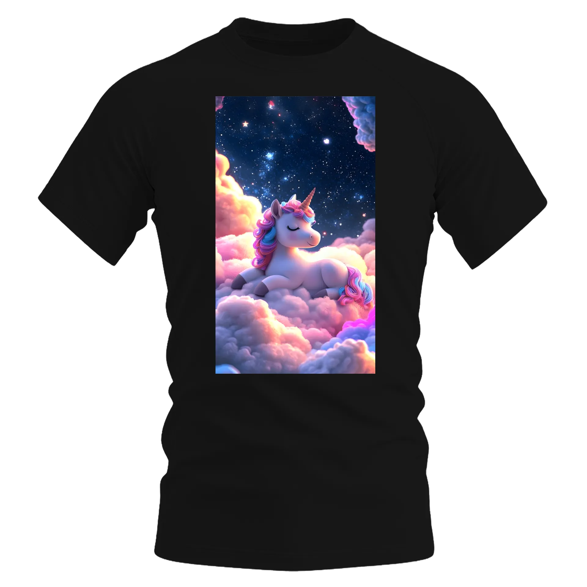 Camiseta Dry Fit Estampa Unicórnio Neon,Preto 100% Poliéster - Imagem 1