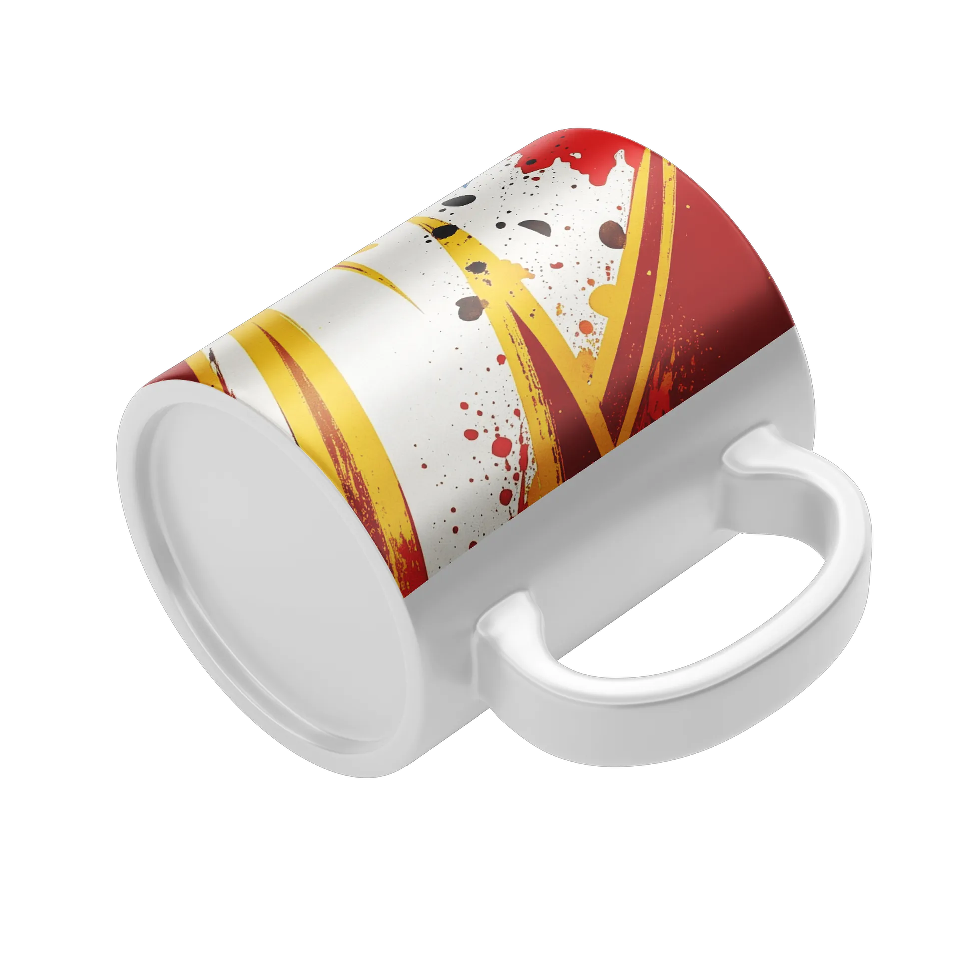 Caneca Porcelana Estampa Abstrata Color Block 325ml - Imagem 4