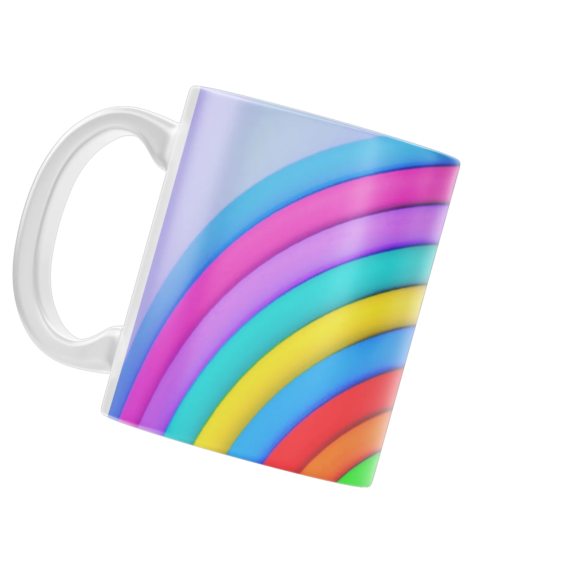 Caneca Porcelana Art Rainbow Abstrata 325ml - Imagem 3