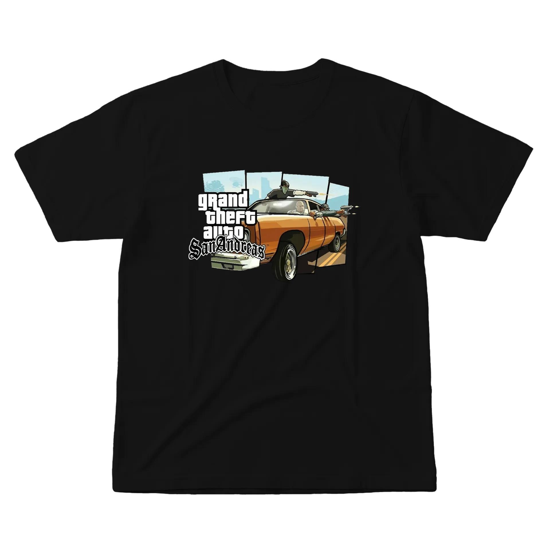 Camiseta San Andreas Estampa Tipográfica 100% Algodão - Imagem 1