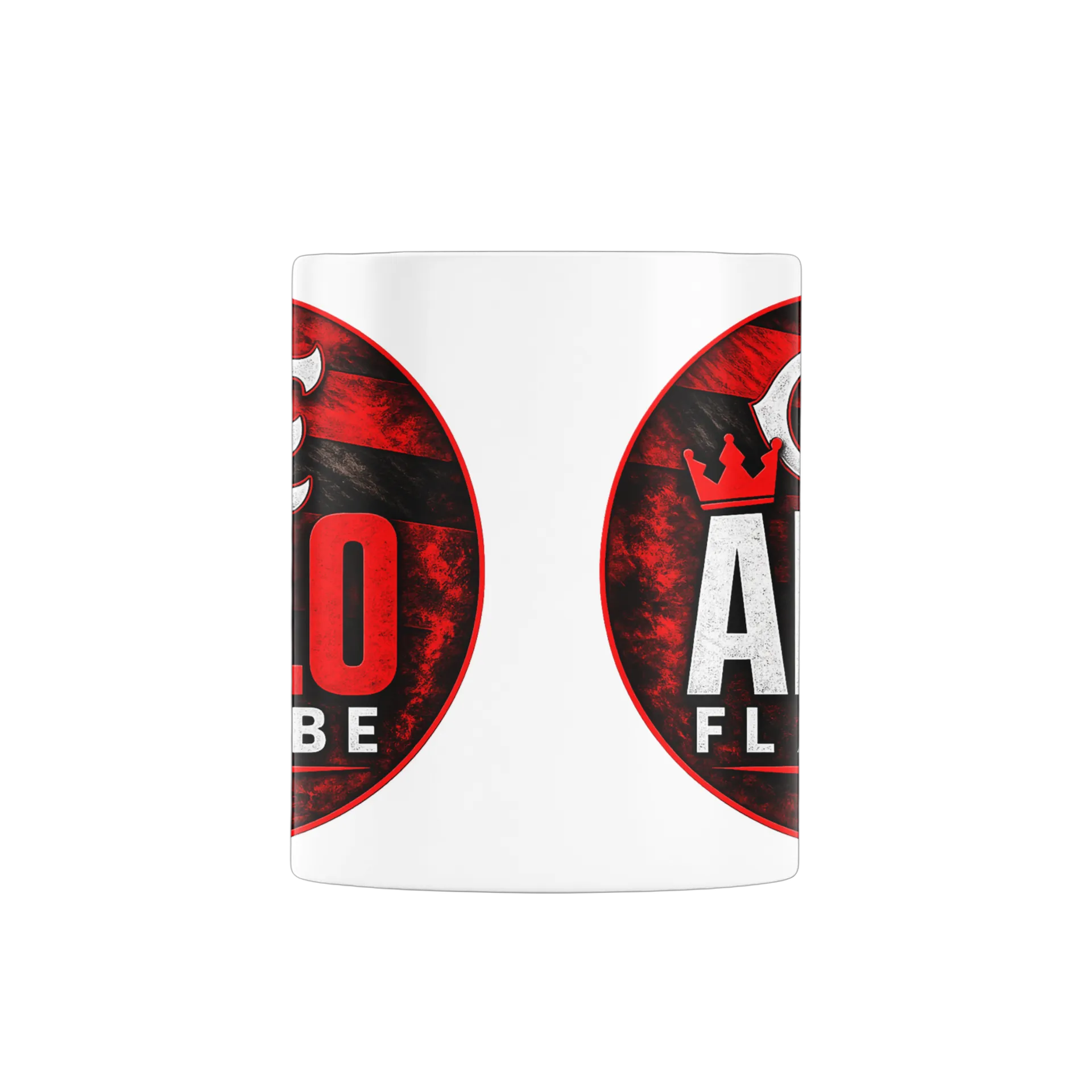 Caneca Retrato Realista com Logo em Chamas 325ml de AD10 FLATUBE  — imagem 1 de 4