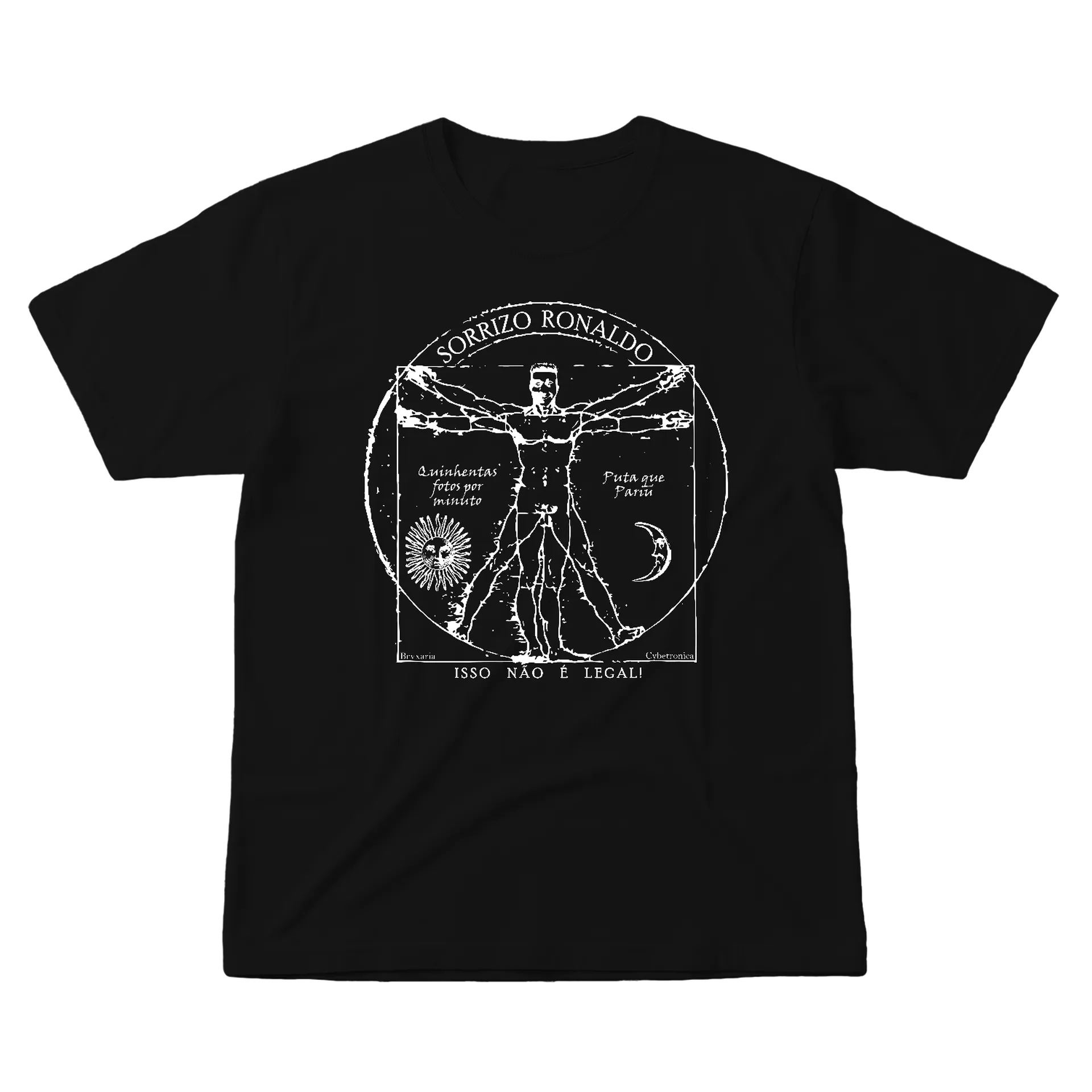 Camiseta Sorrizo Ronaldo Preta (Estampa na Frente) - Imagem 1
