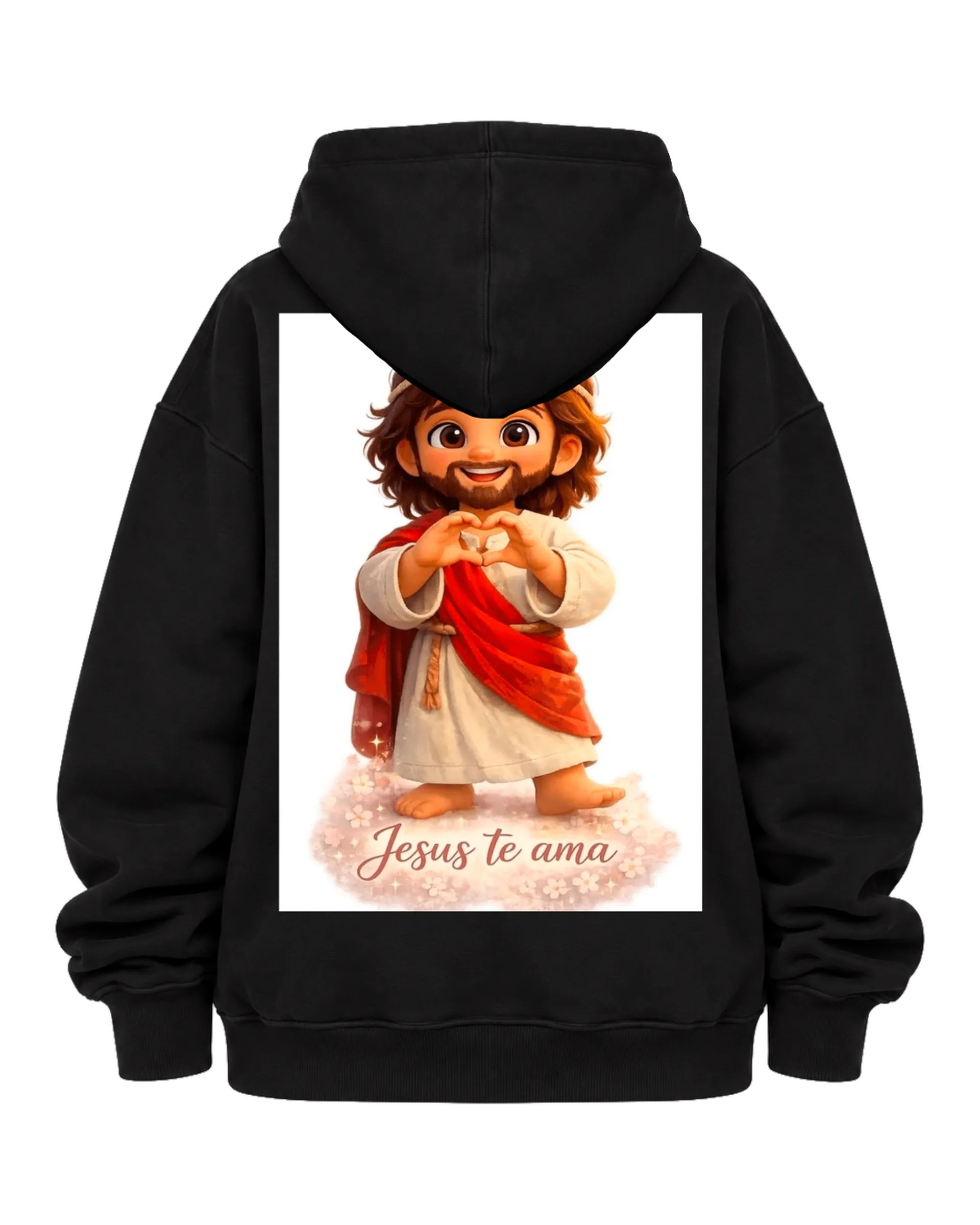Blusa Moletom Canguru Jesus Te Ama Estilo Cartoon de https://bugbug.com.br — imagem 6 de 7
